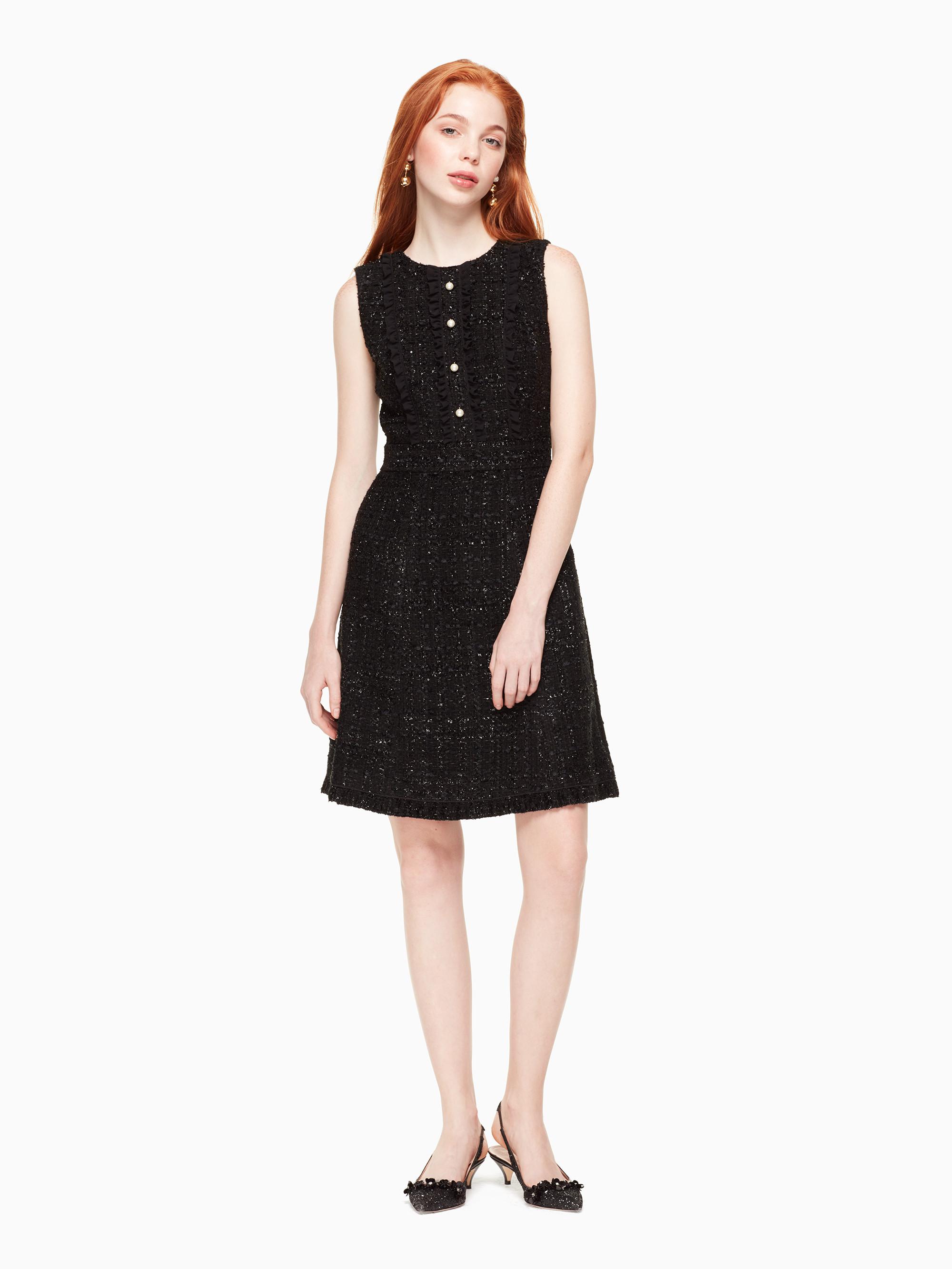 Kate Spade Sparkle Tweed Dress in Black - Lyst