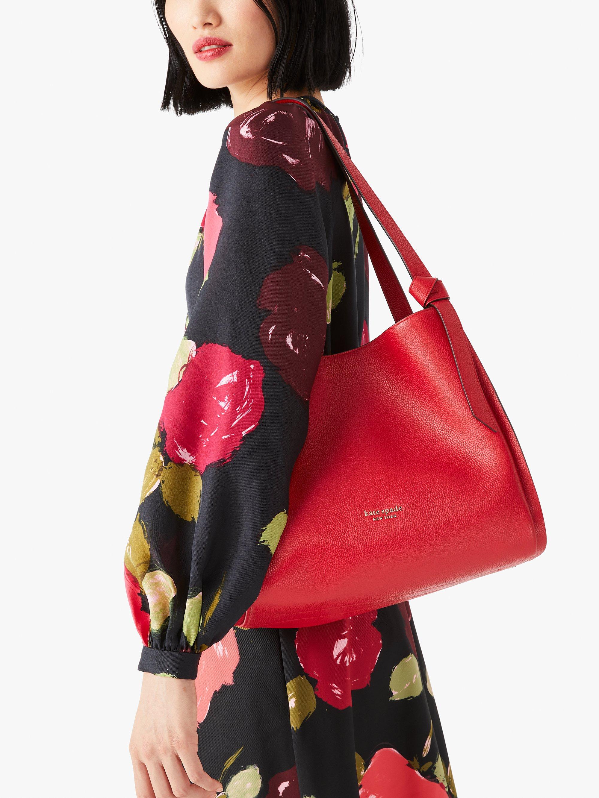 Kate Spade Leather Knott Large Shoulder Bag in Red | Lyst