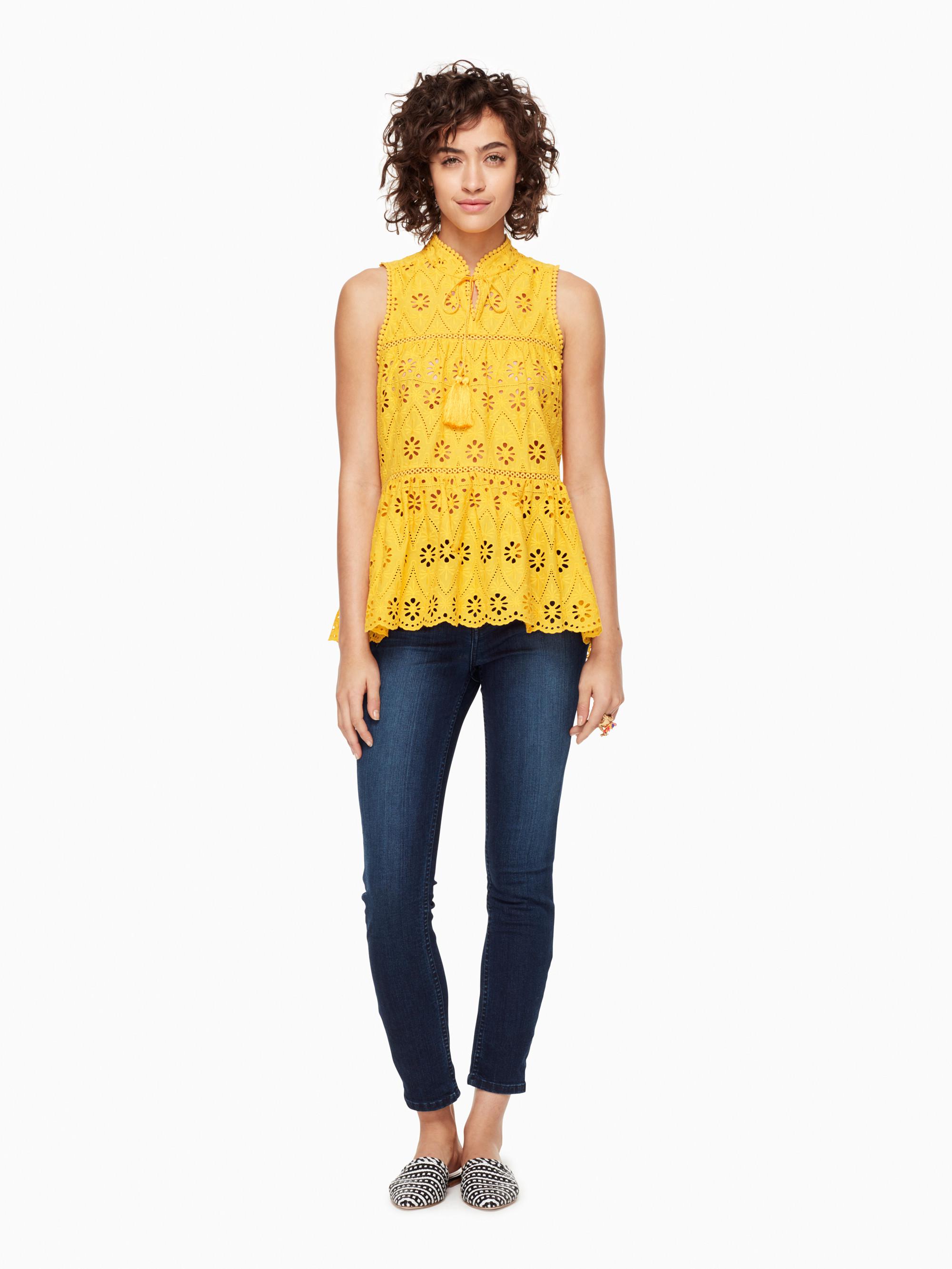 kate spade yellow eyelet dress