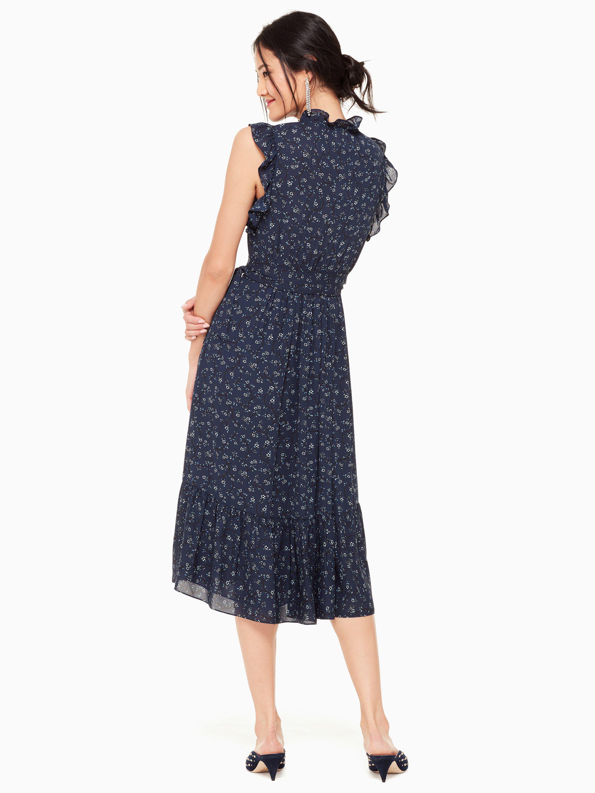 wild roses ruffle wrap dress