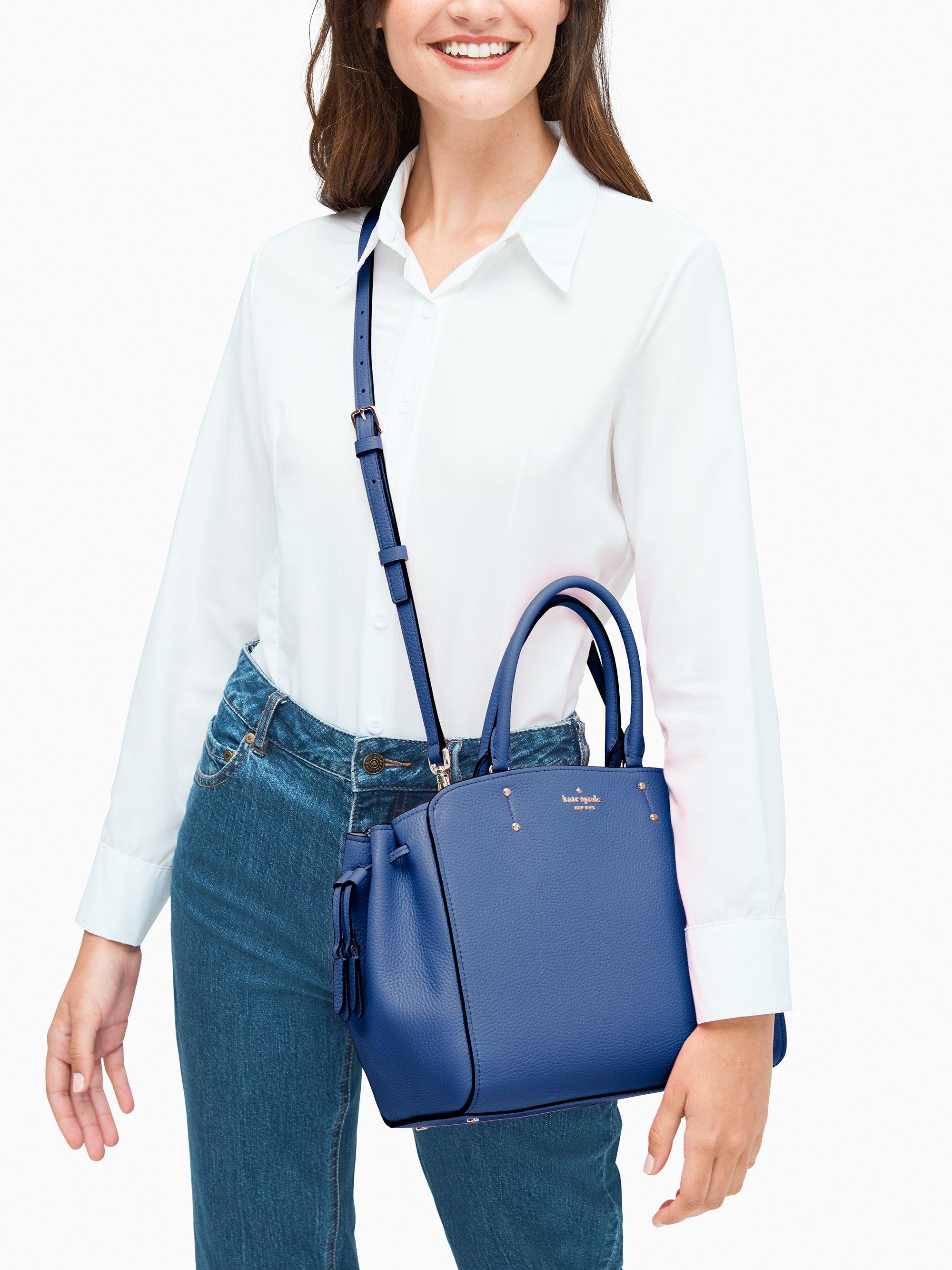 Kate Spade Leather Tegan Medium Satchel in Blue - Lyst