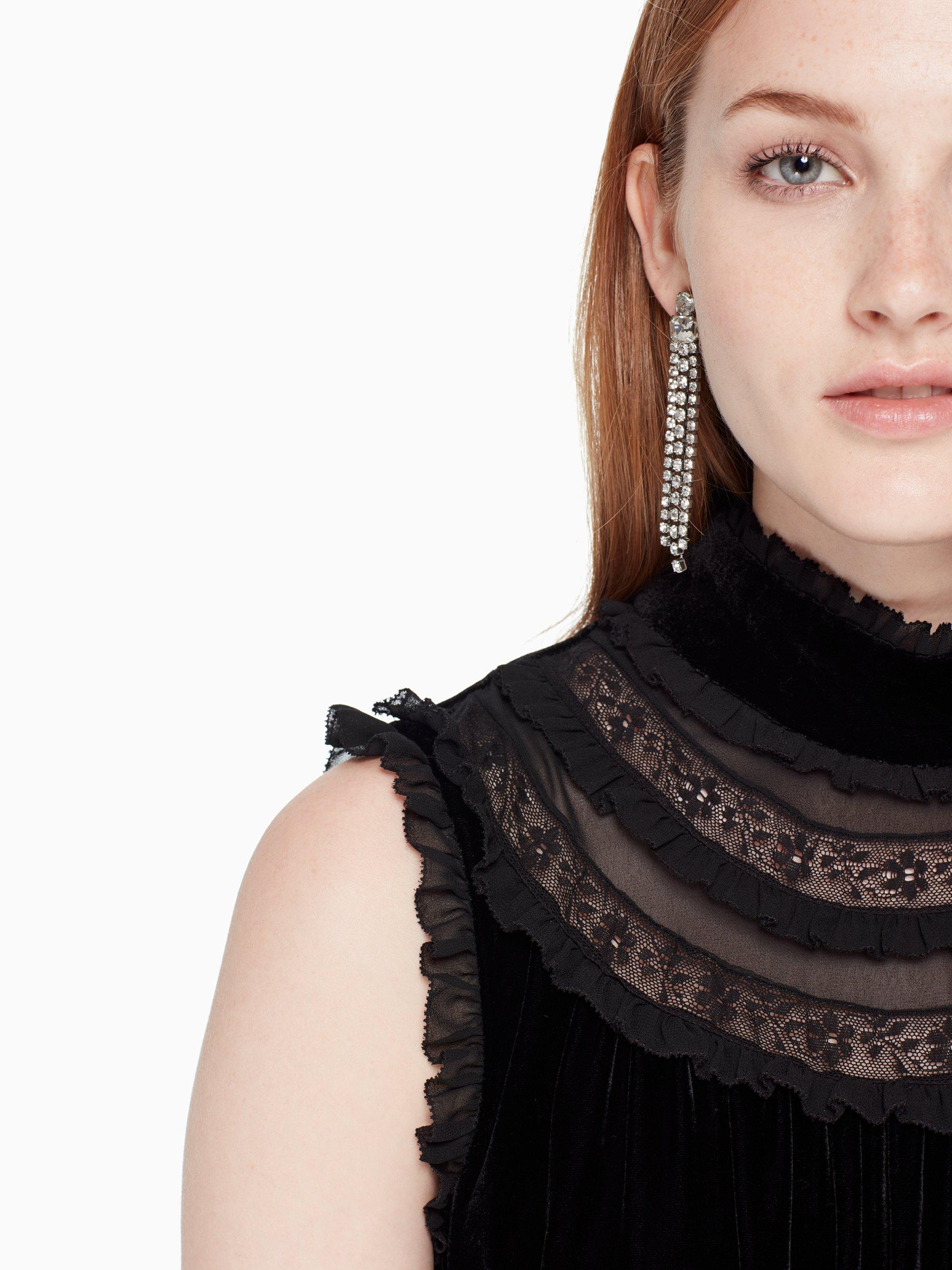 kate spade velvet lace trim dress