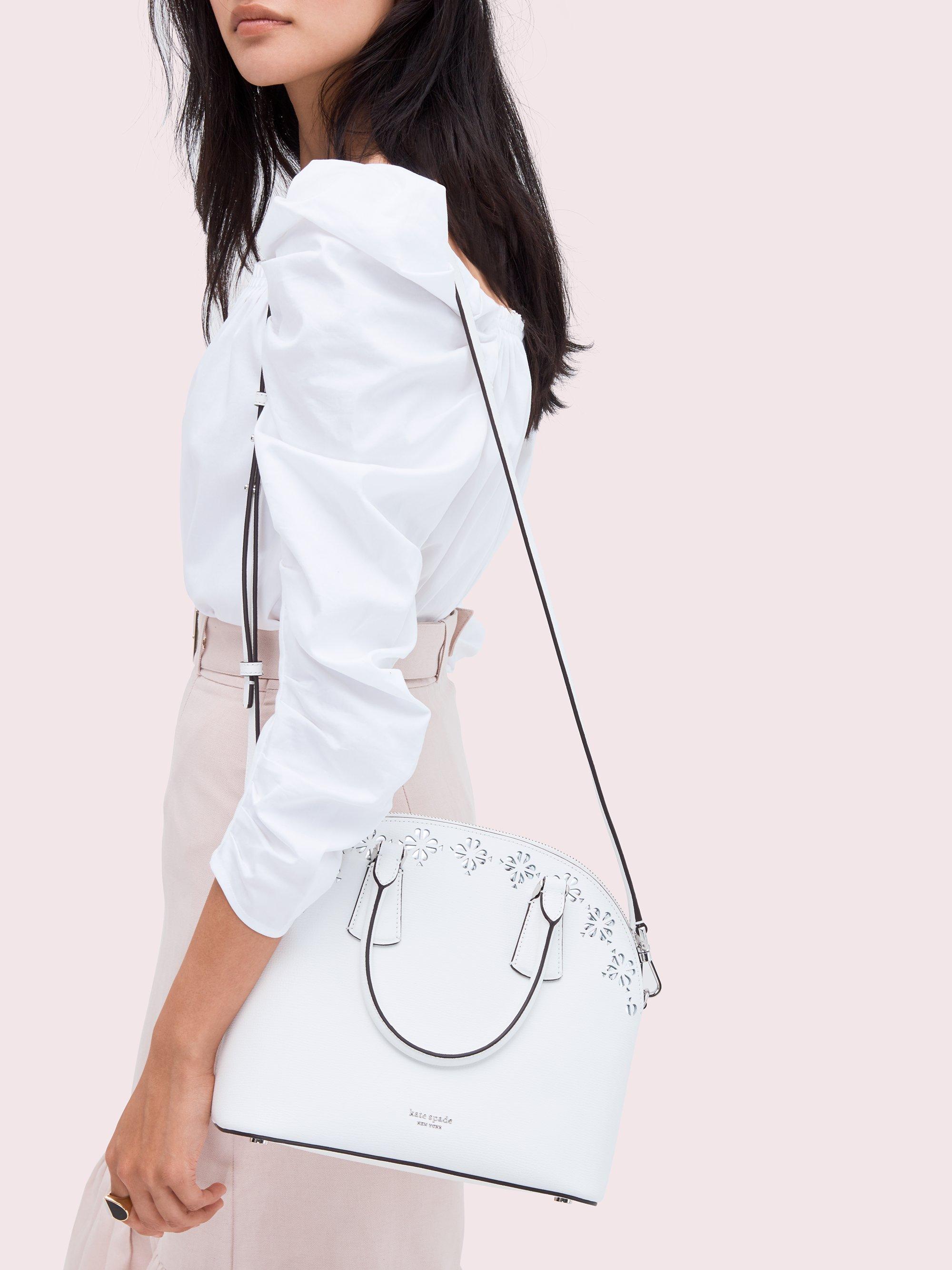 sylvia perforated large satchel