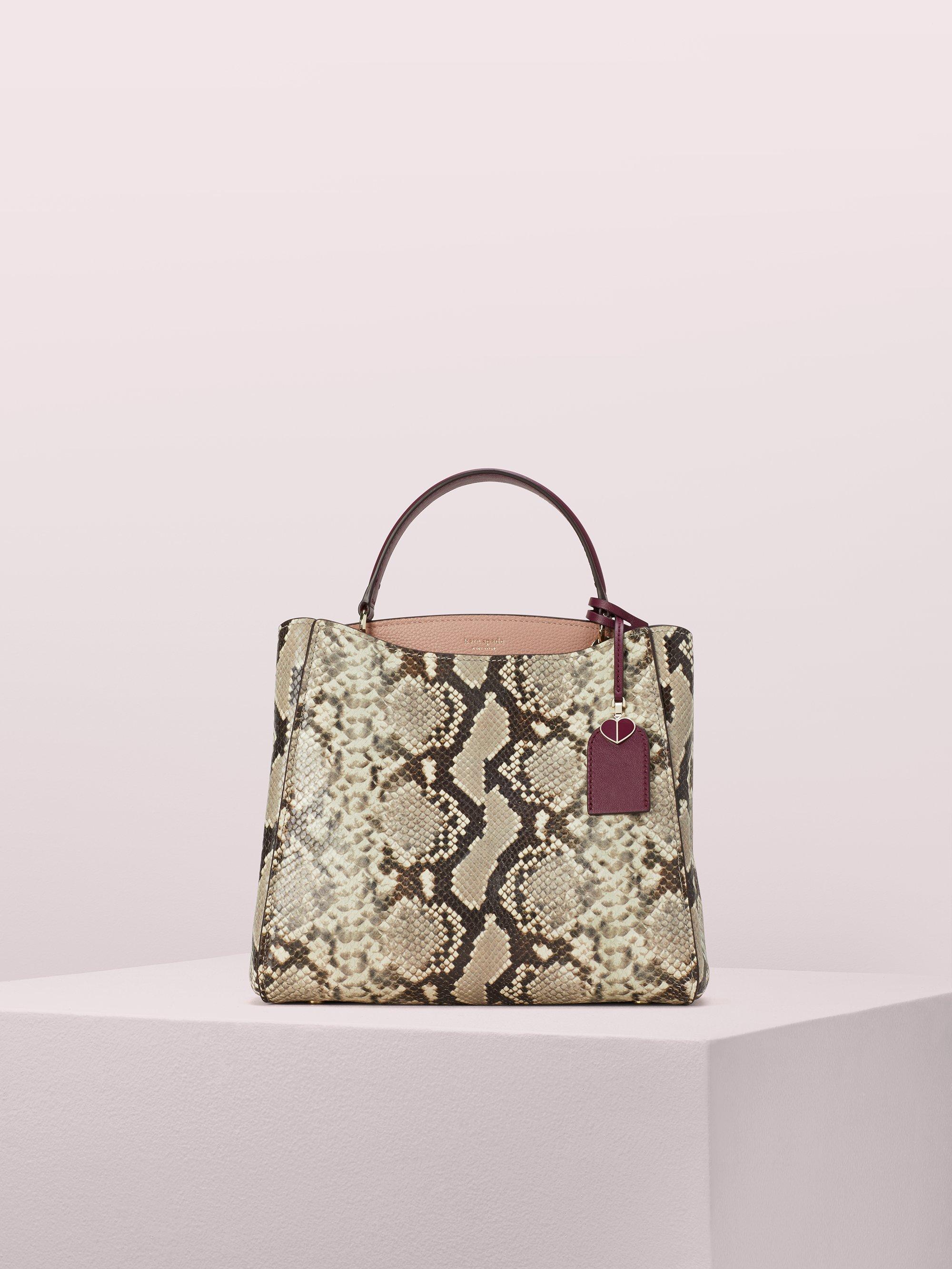 Kate Spade Leather Fleur Embossed Snake Medium Top Handle Satchel Lyst
