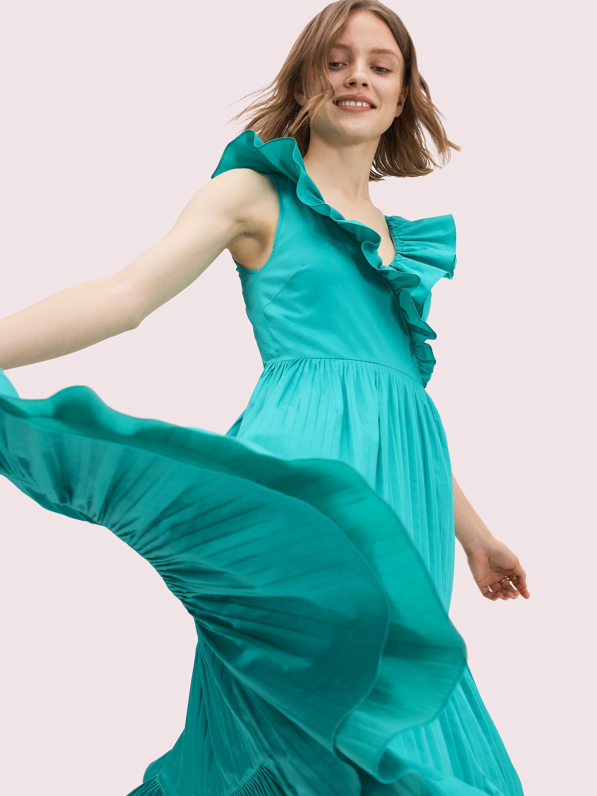 poplin ruffle tiered dress