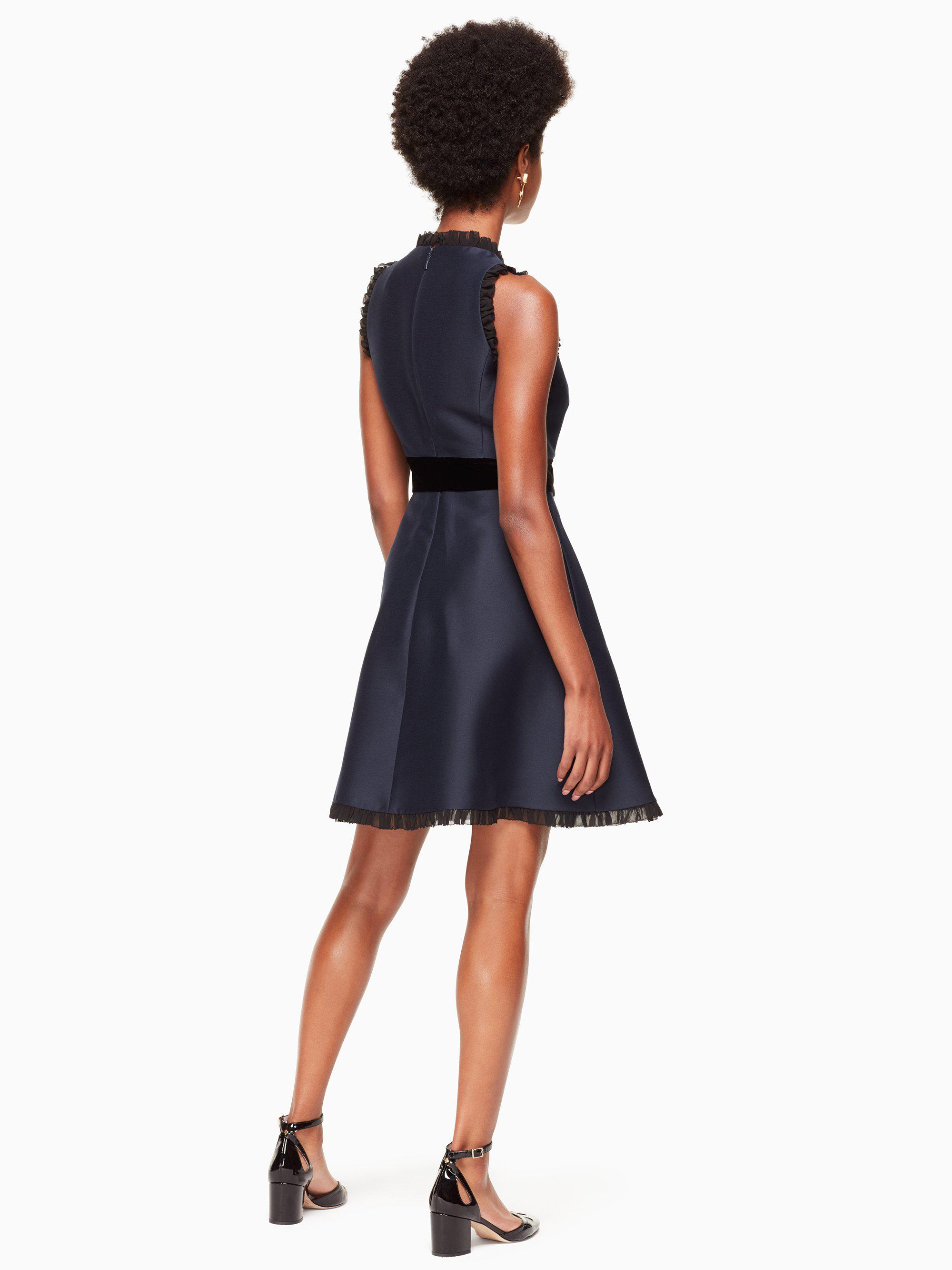 kate spade velvet bow fit and flare dress