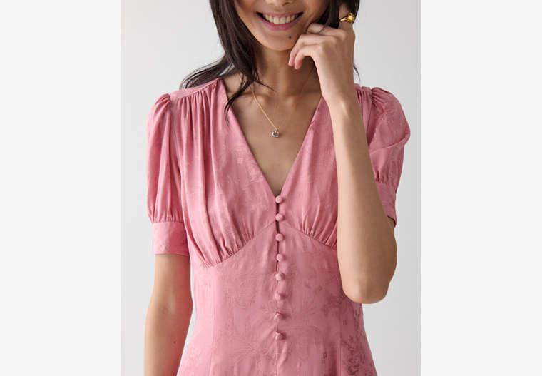 kate spade pink ruffle dress Kate Spade New York Women's Pink Floral Silk Ruffle Prairie Rose Dress