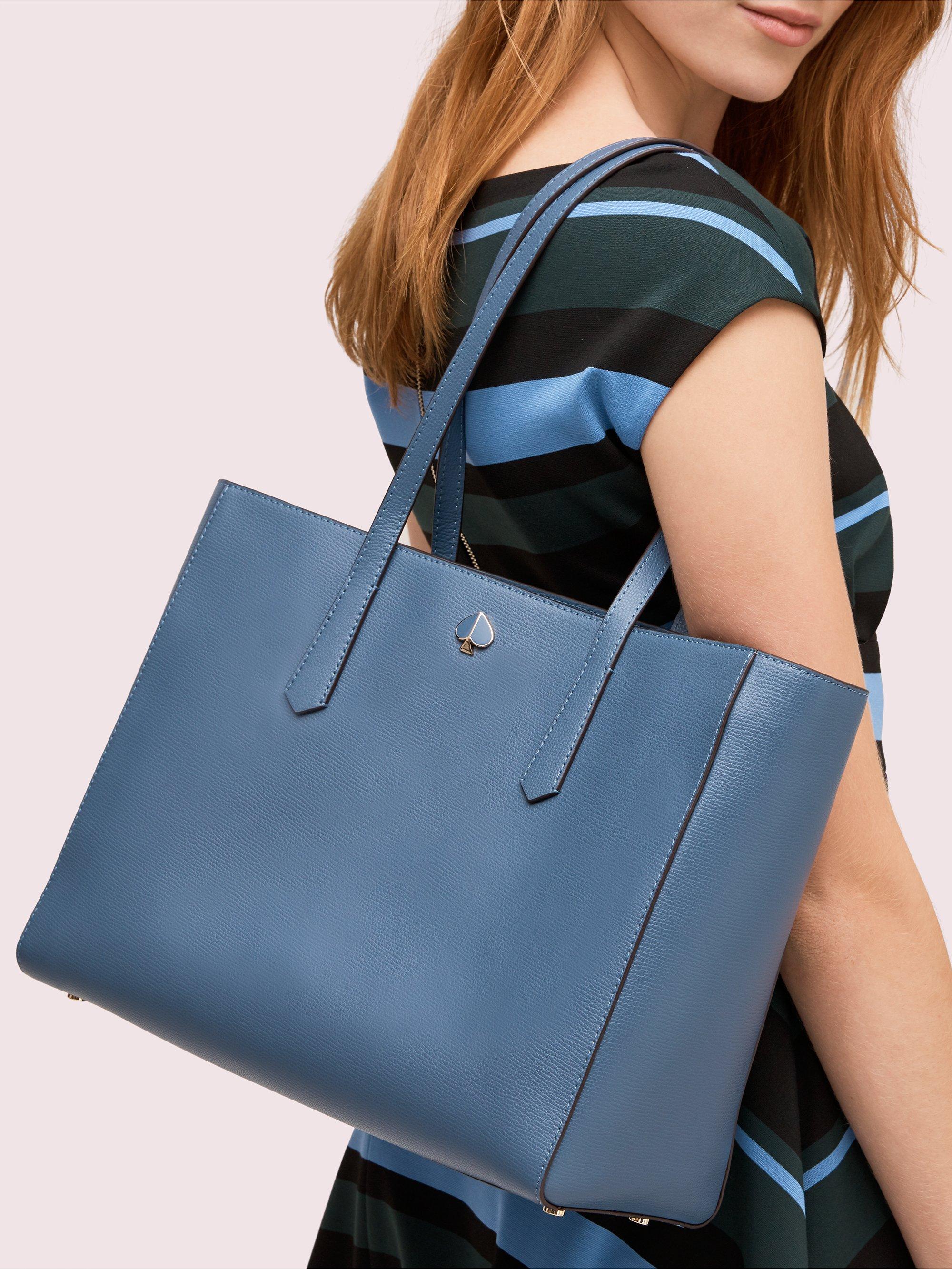 Kate Spade Leather Molly Large Work Tote in Blue - Lyst