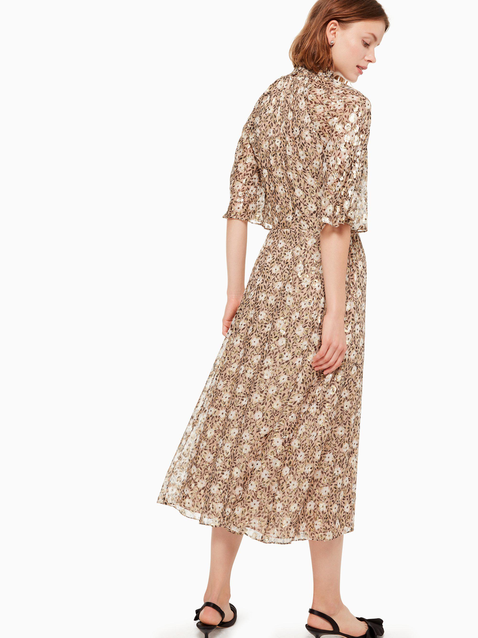 Floral park clip store dot midi dress