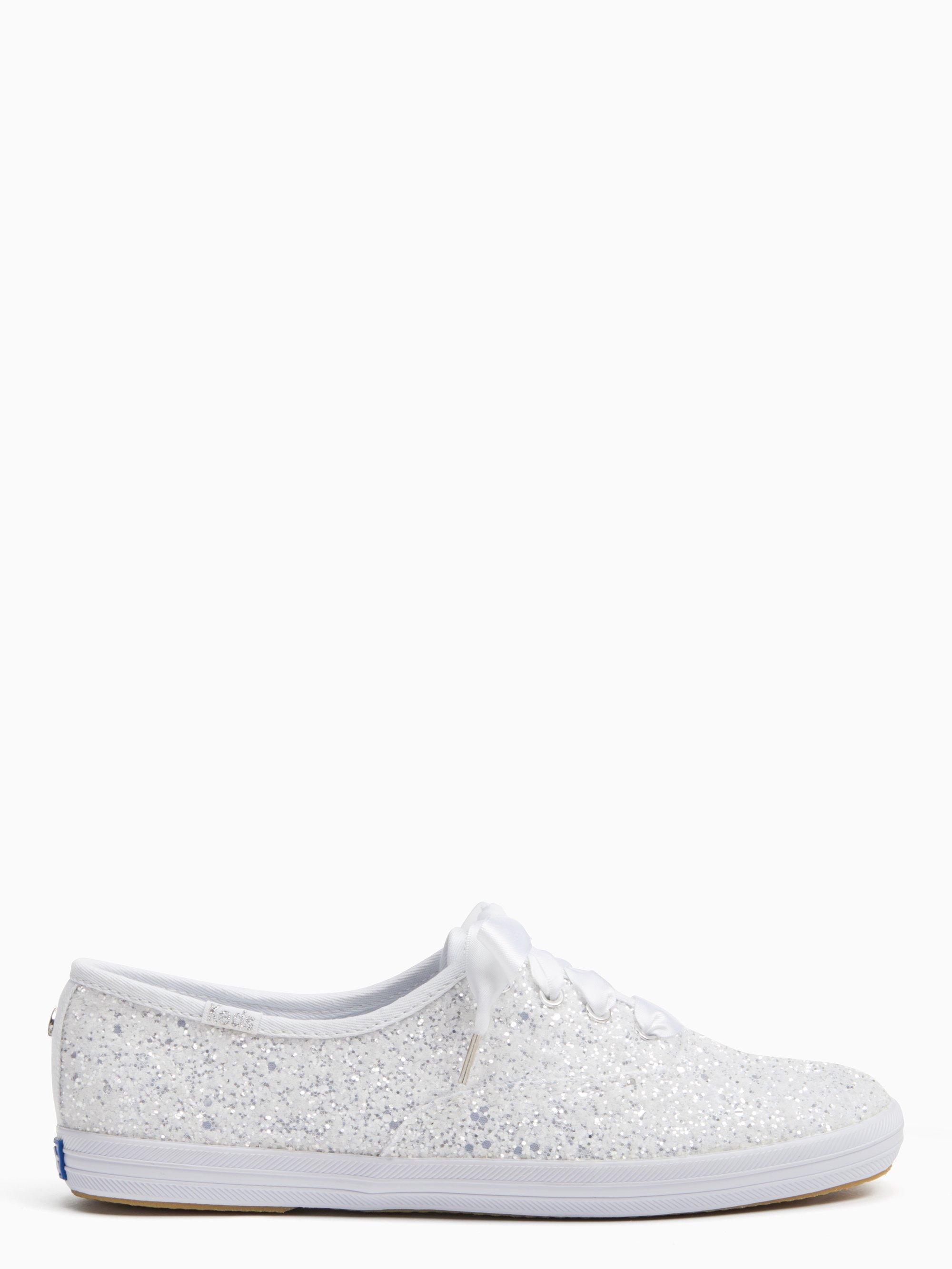 white glitter kate spade keds