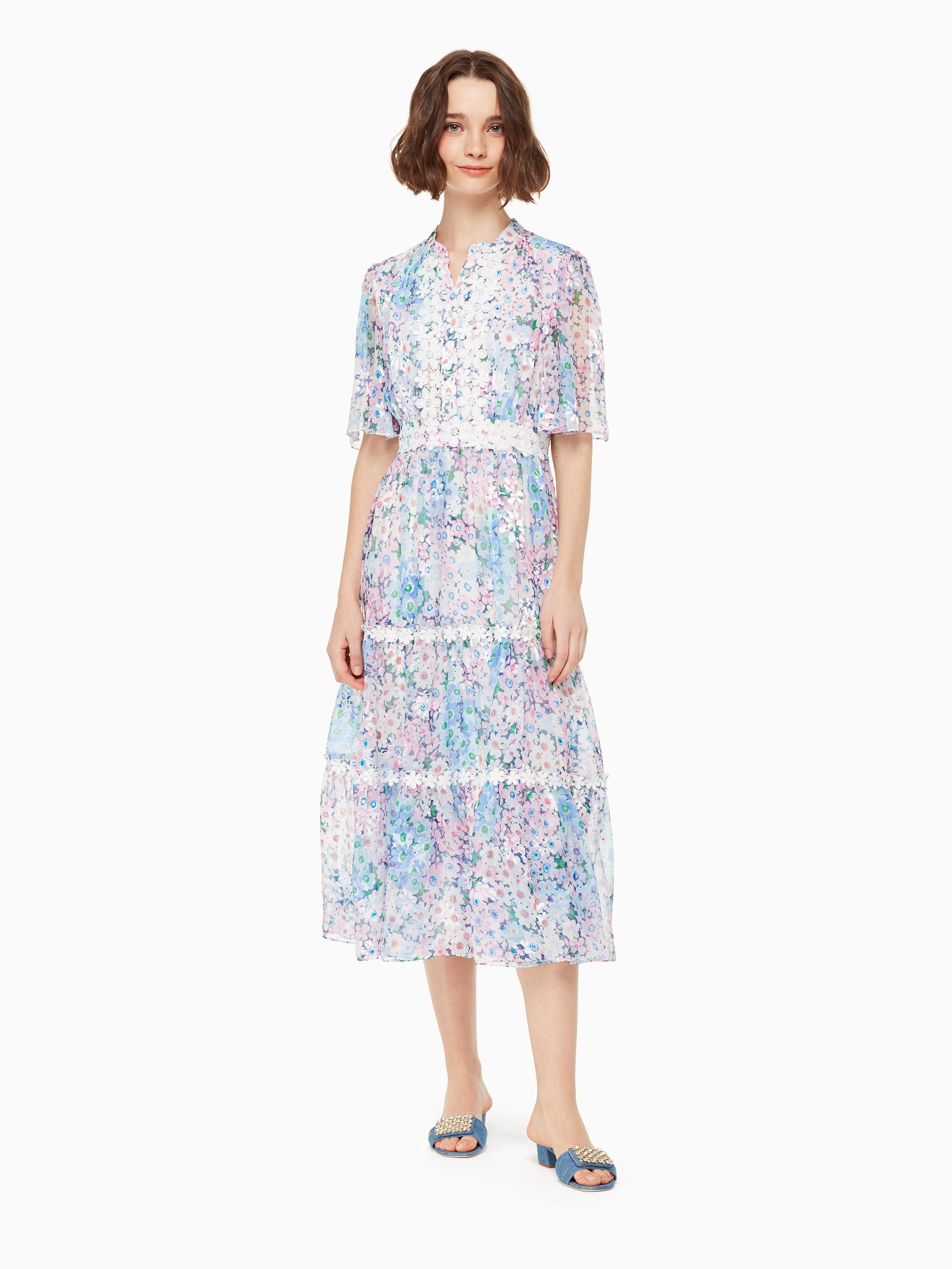Kate Spade Daisy Silk-blend Garden Midi 
