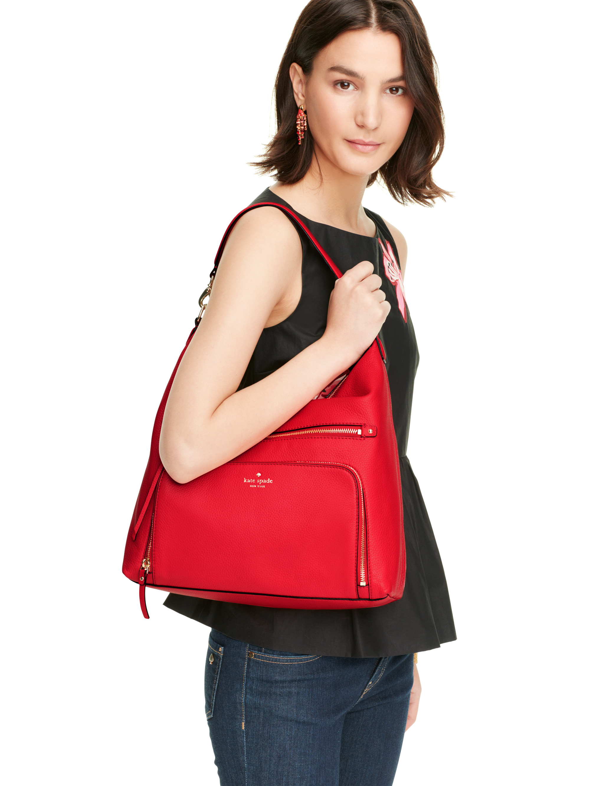 Lyst - Kate Spade New York Cobble Hill Lizzie Leather Bag in Red