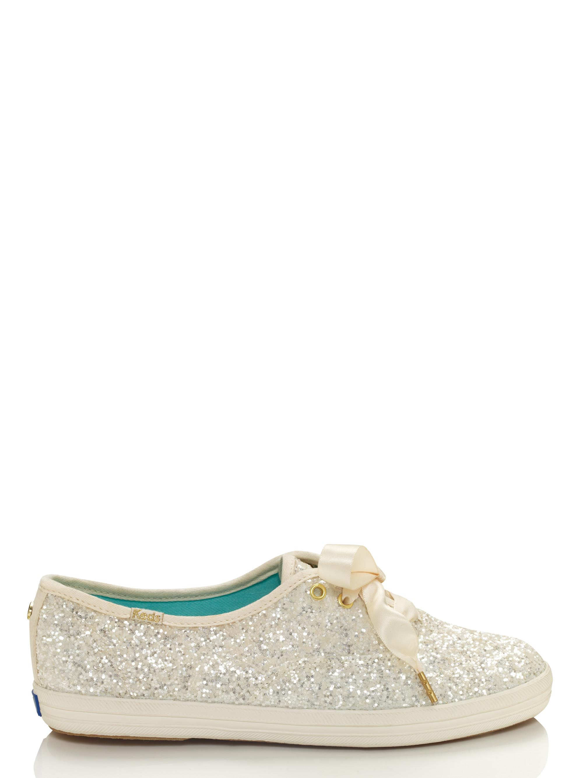 Kate Spade Canvas Keds For Glitter Sneakers in White - Lyst