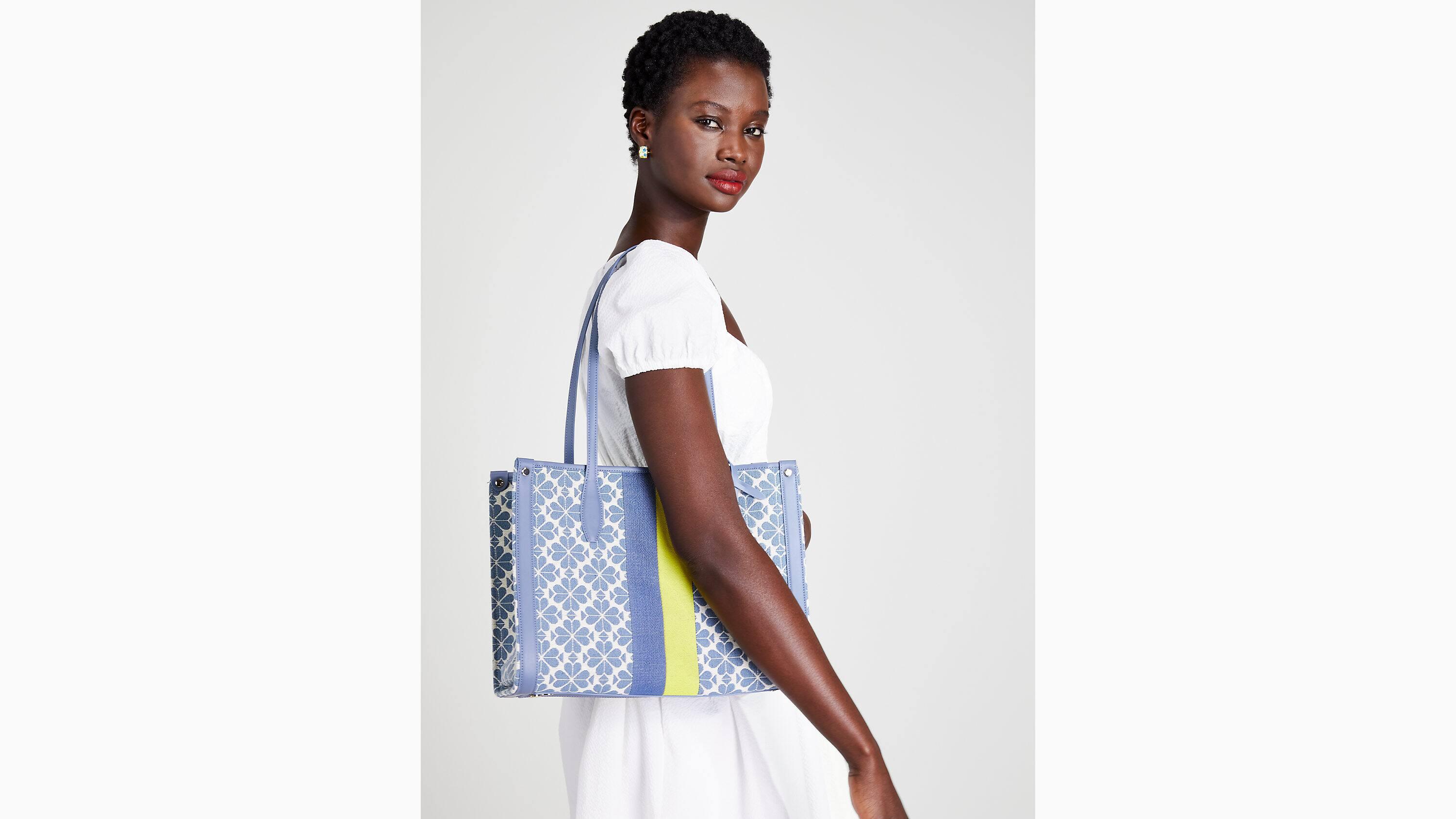 Kate Spade Spade Flower Jacquard Stripe Market Medium Tote in