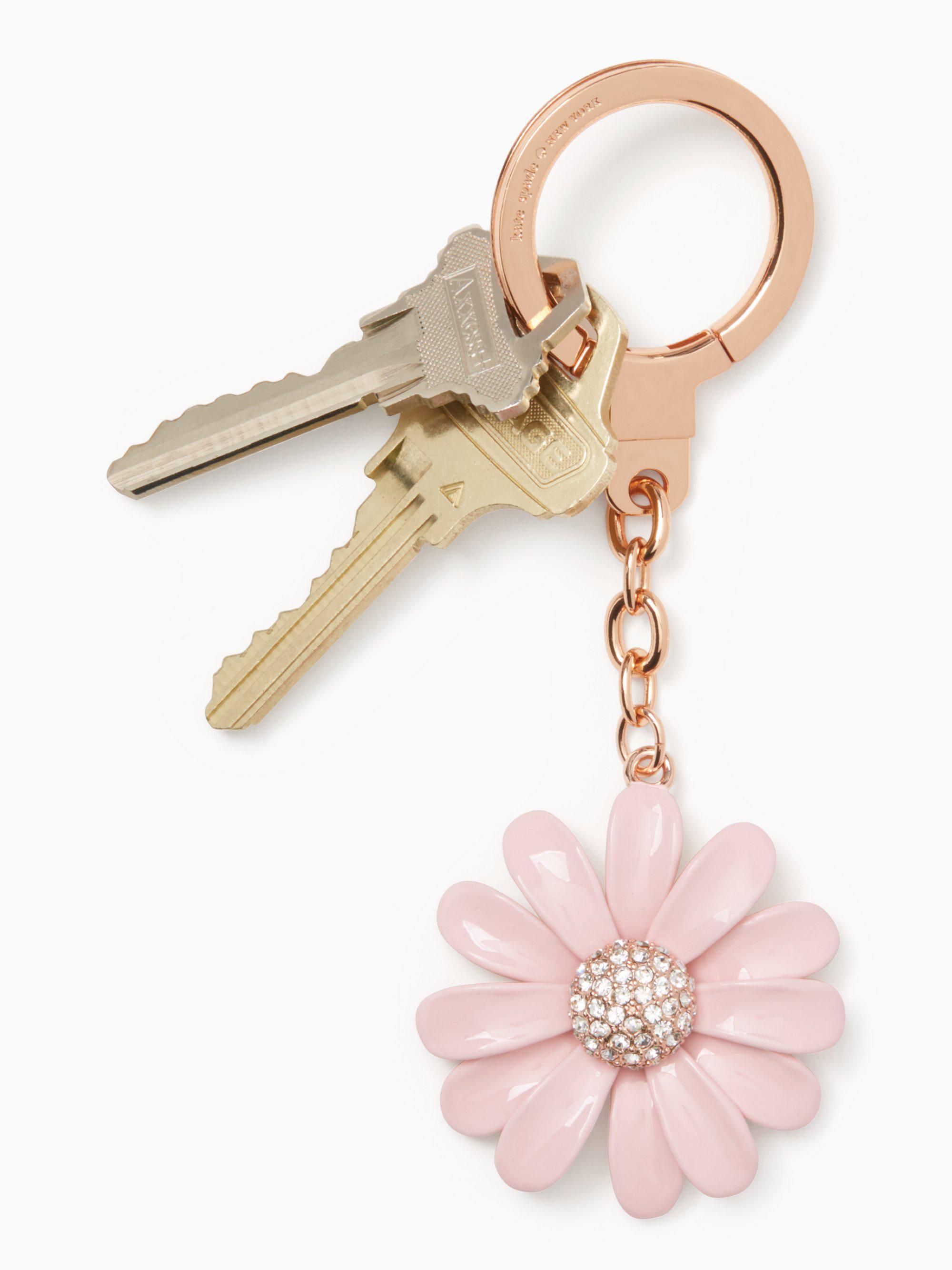 Kate Spade Enamel Daisy Keychain in Blush (Pink) Lyst