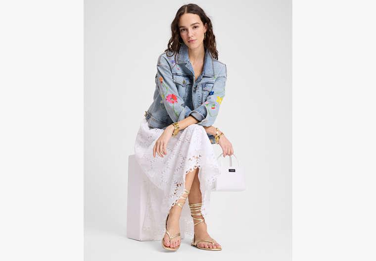 Kate Spade Floral Embroidered Denim Jacket in Blue | Lyst UK