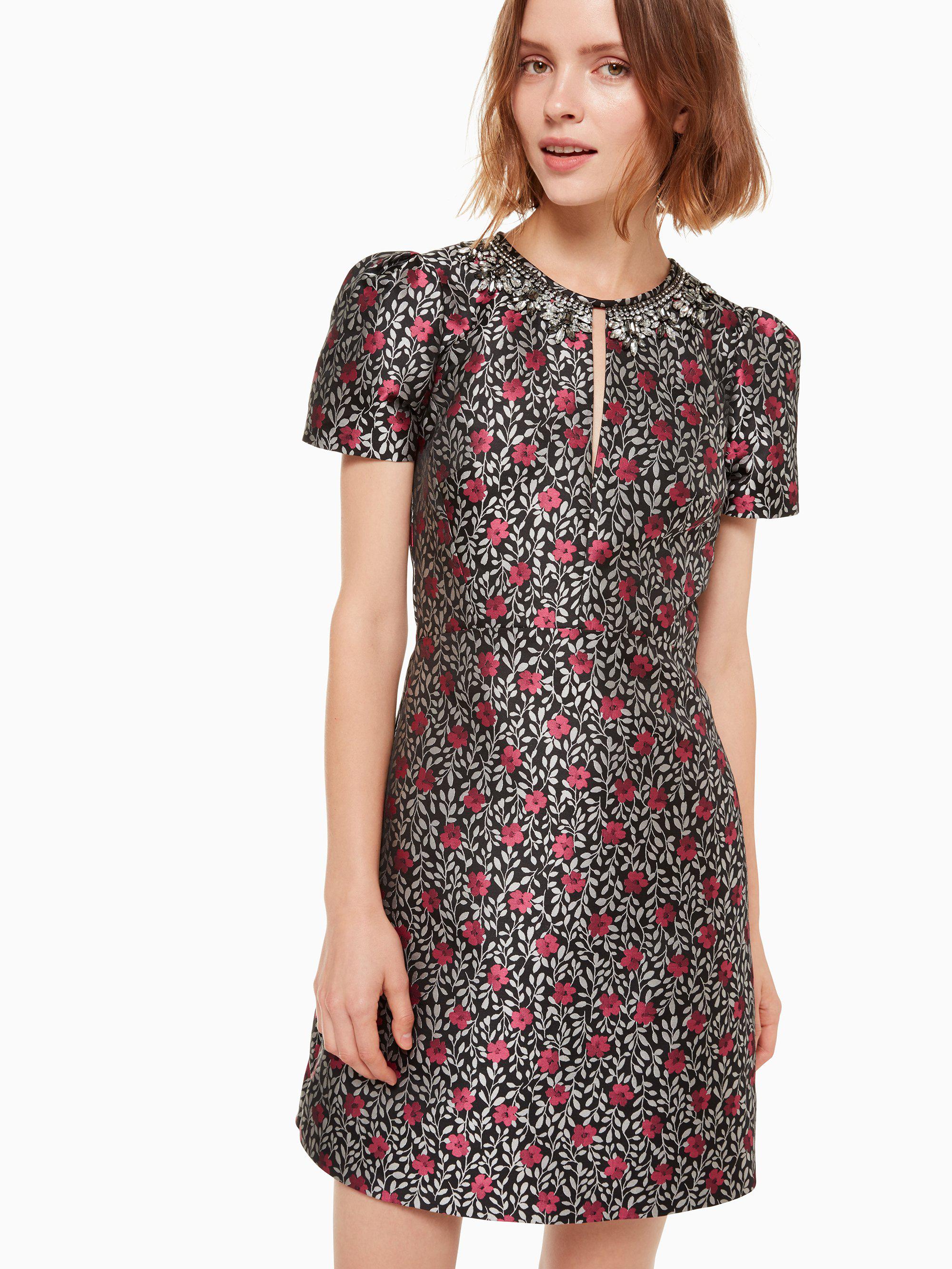 kate spade metallic jacquard dress