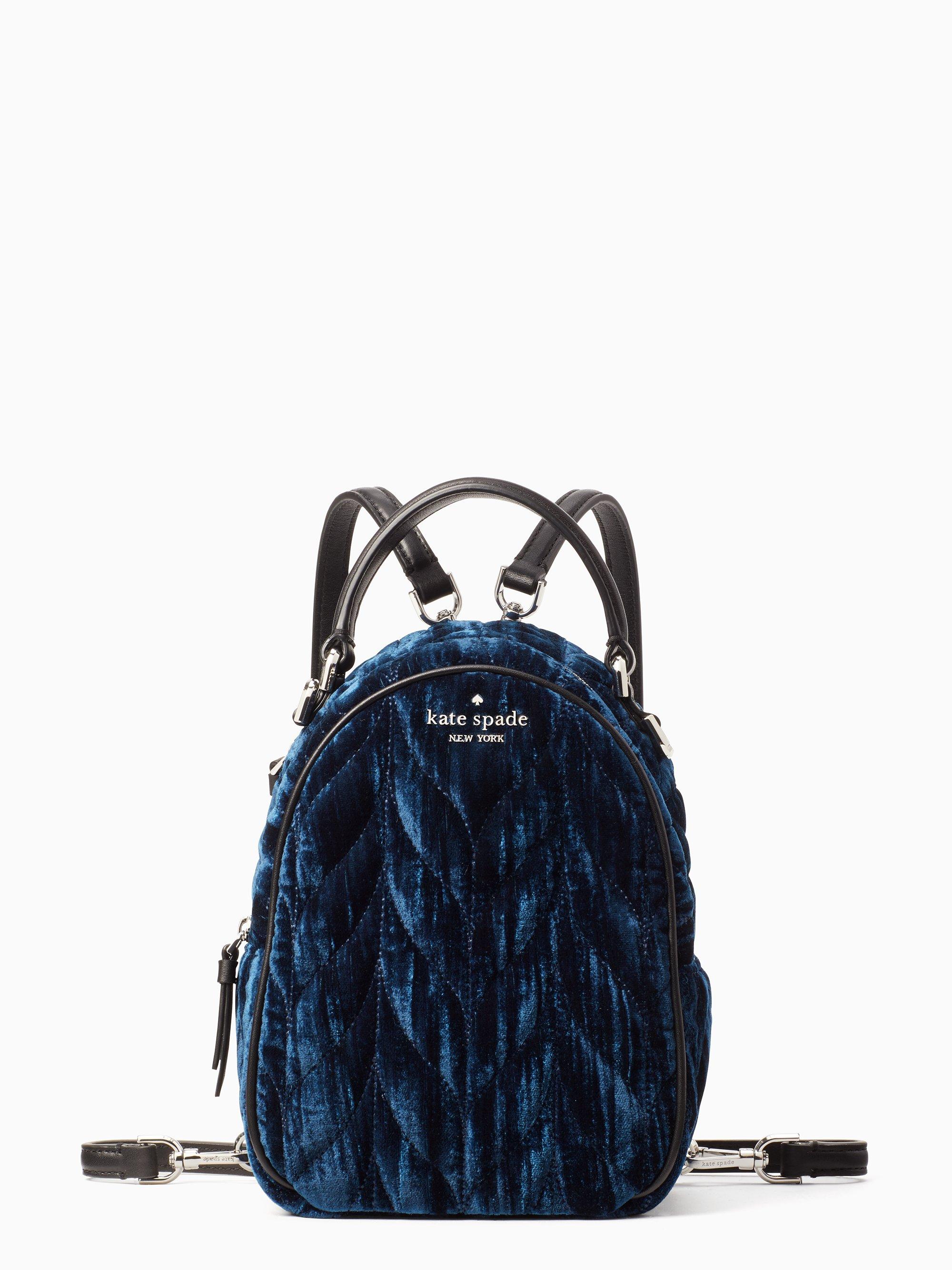 blue velvet backpack