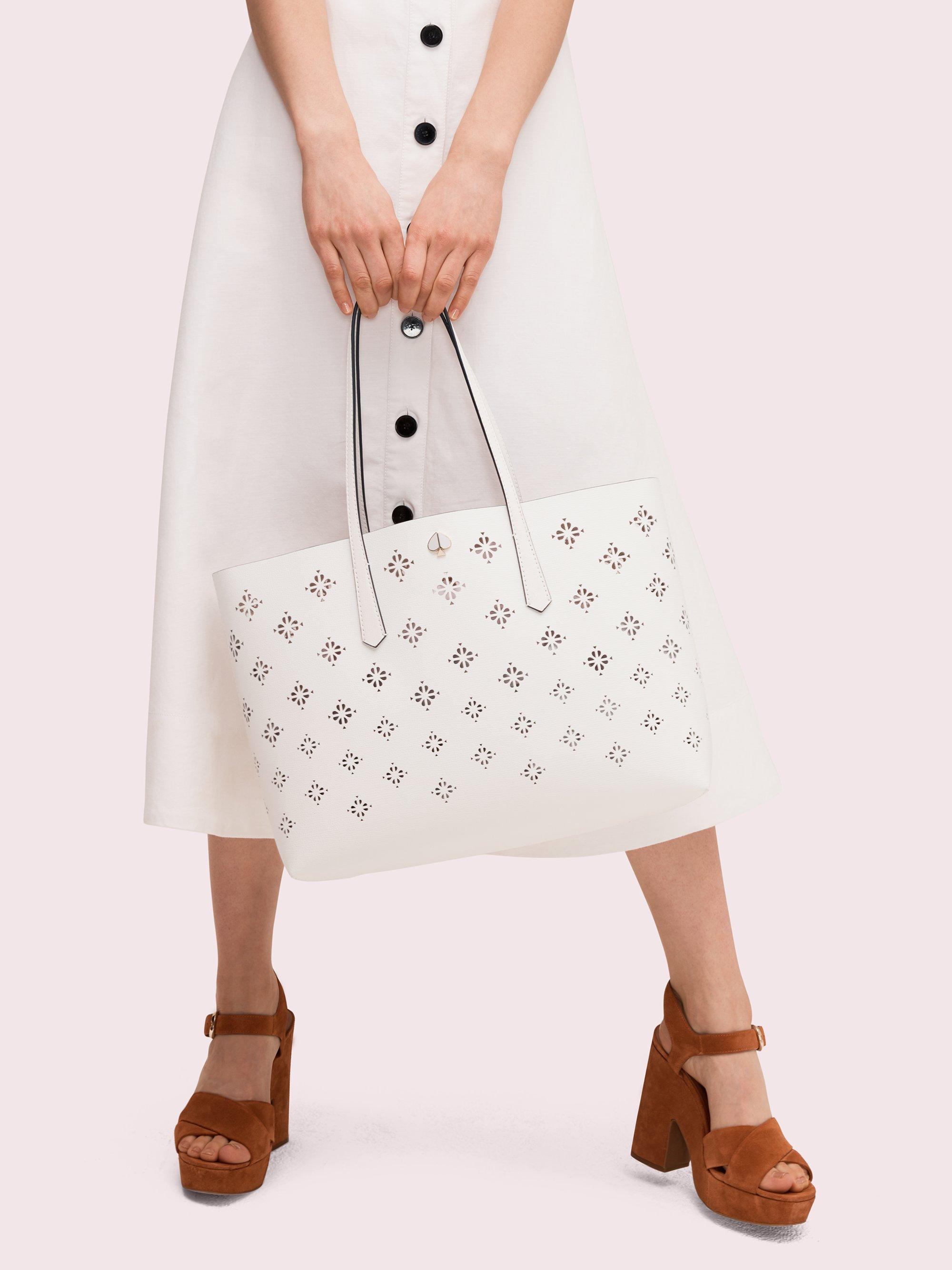 Kate spade perforated tote deals