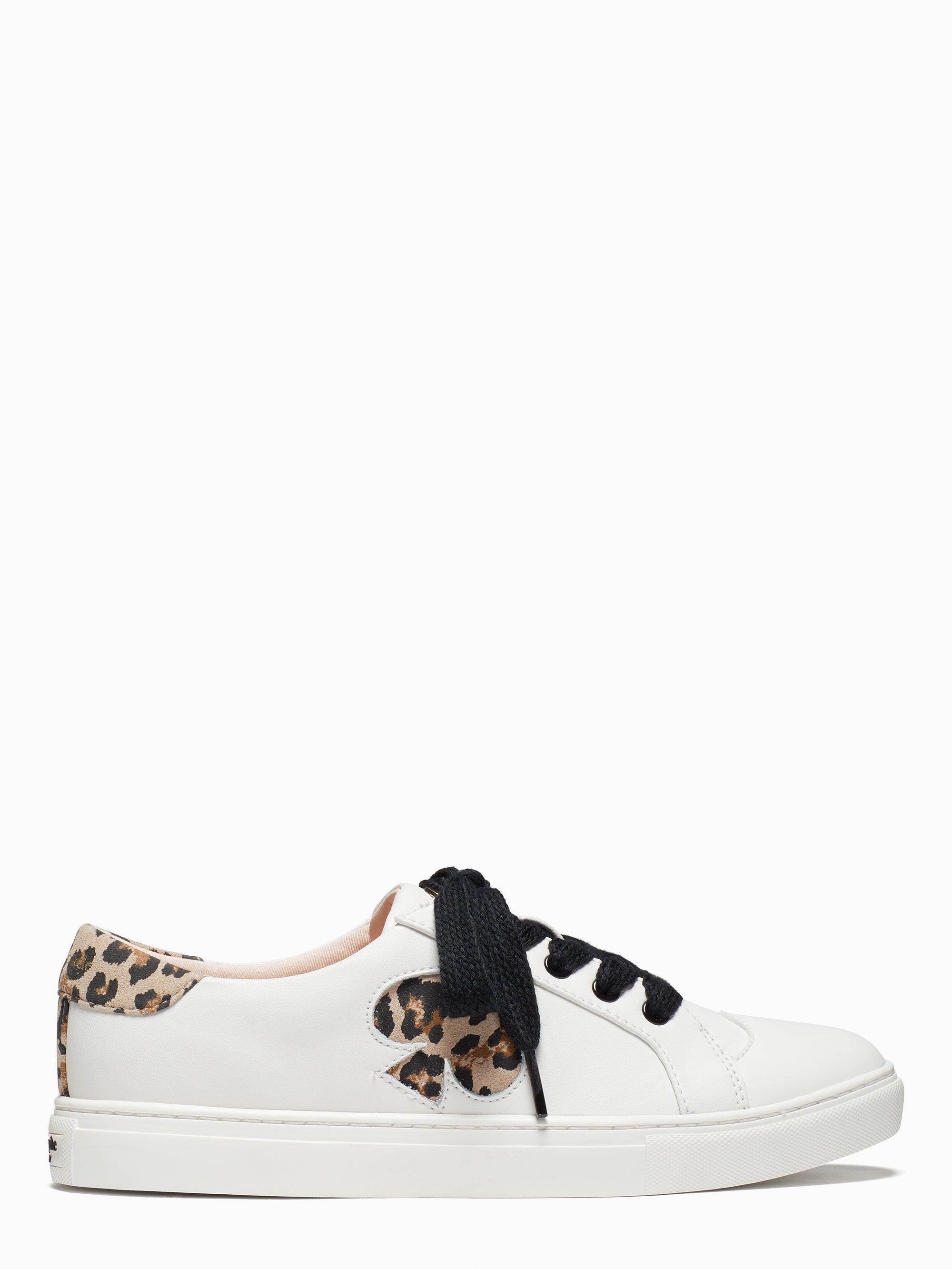 Kate Spade Leather Fez Sneakers, White/leopard Multi - 11 - Lyst