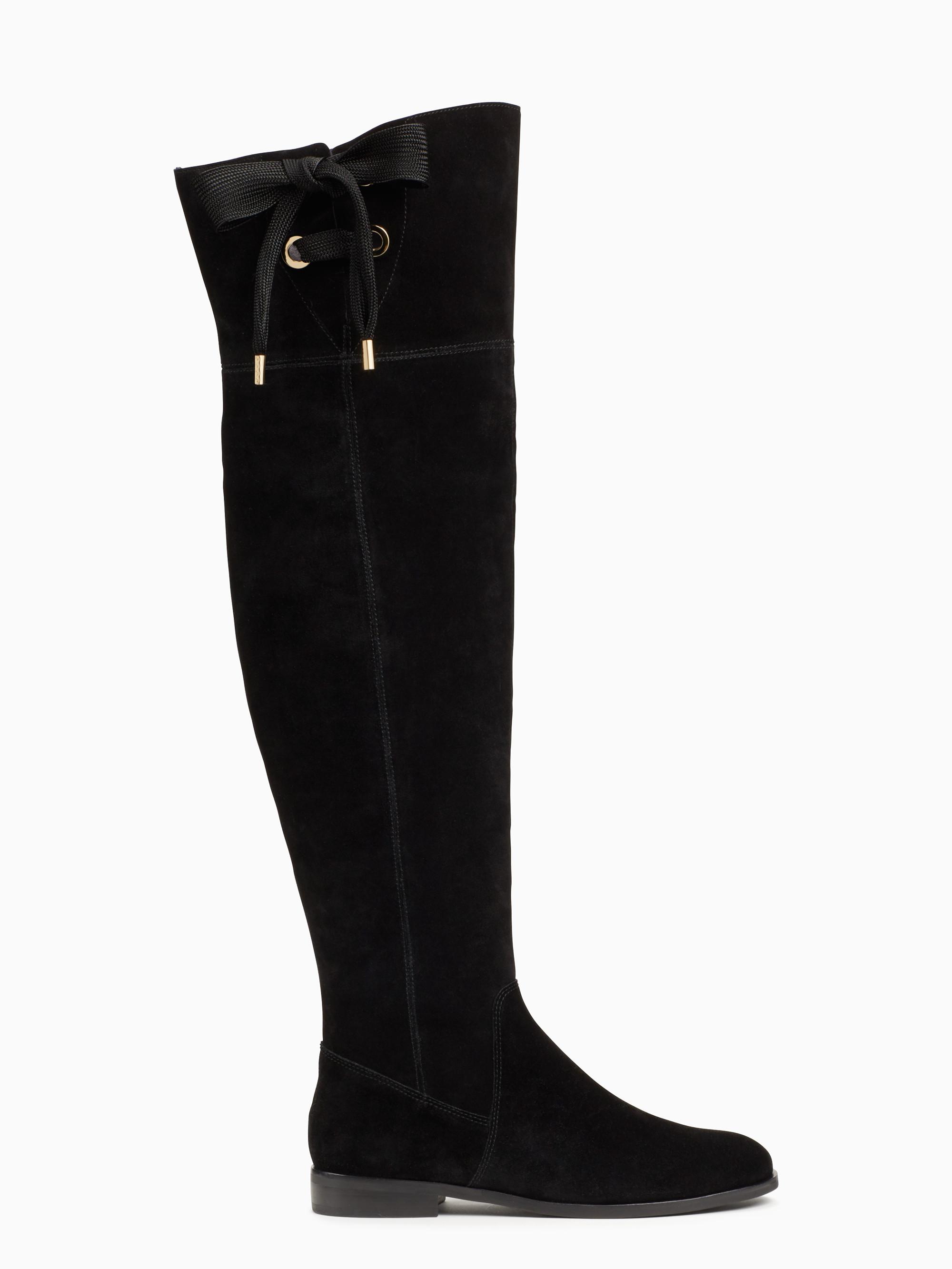 Kate Spade Suede Rebecca Boots in Black 