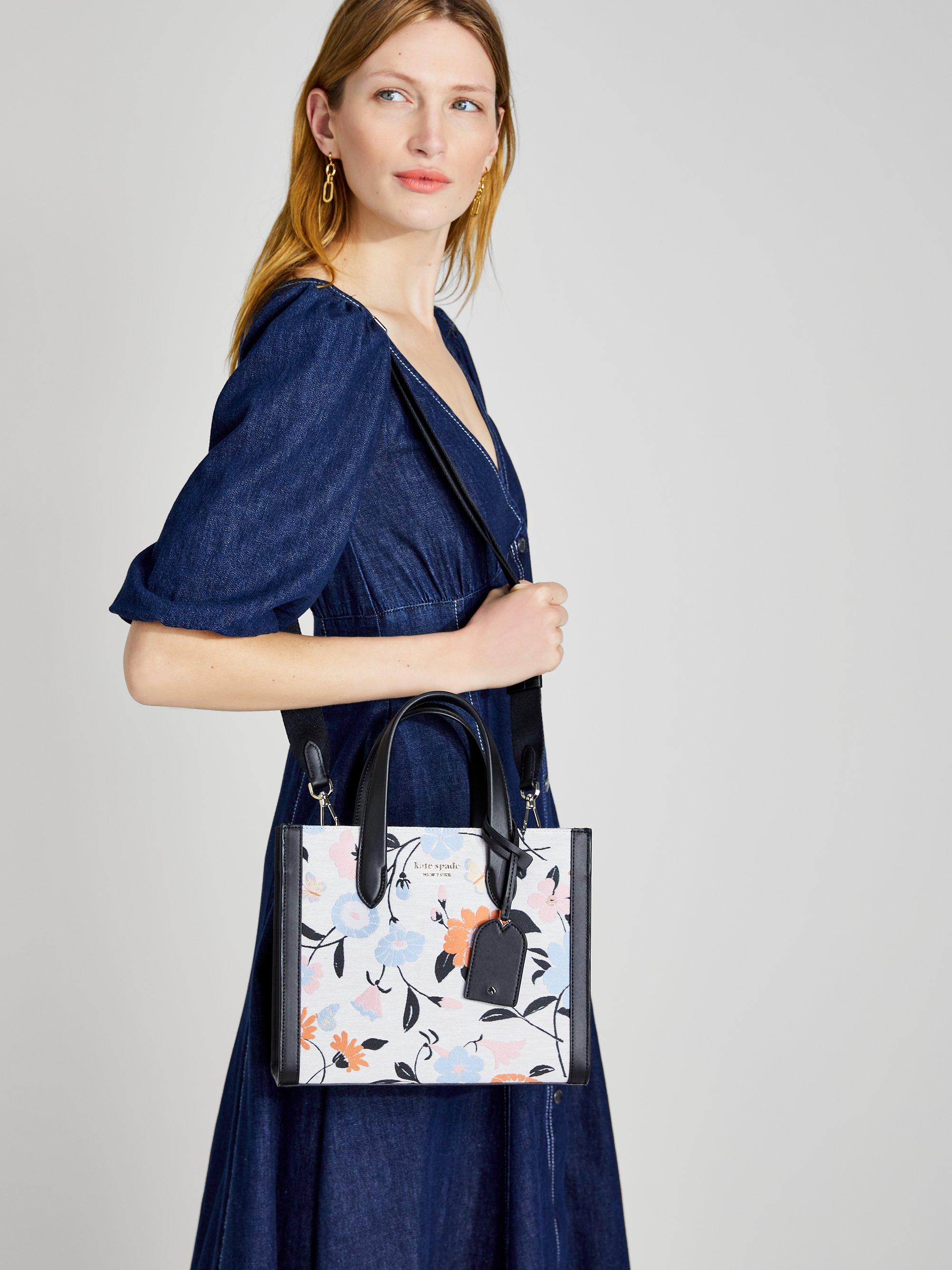 Kate Spade Manhattan Floral Jacquard Small Tote in Blue | Lyst