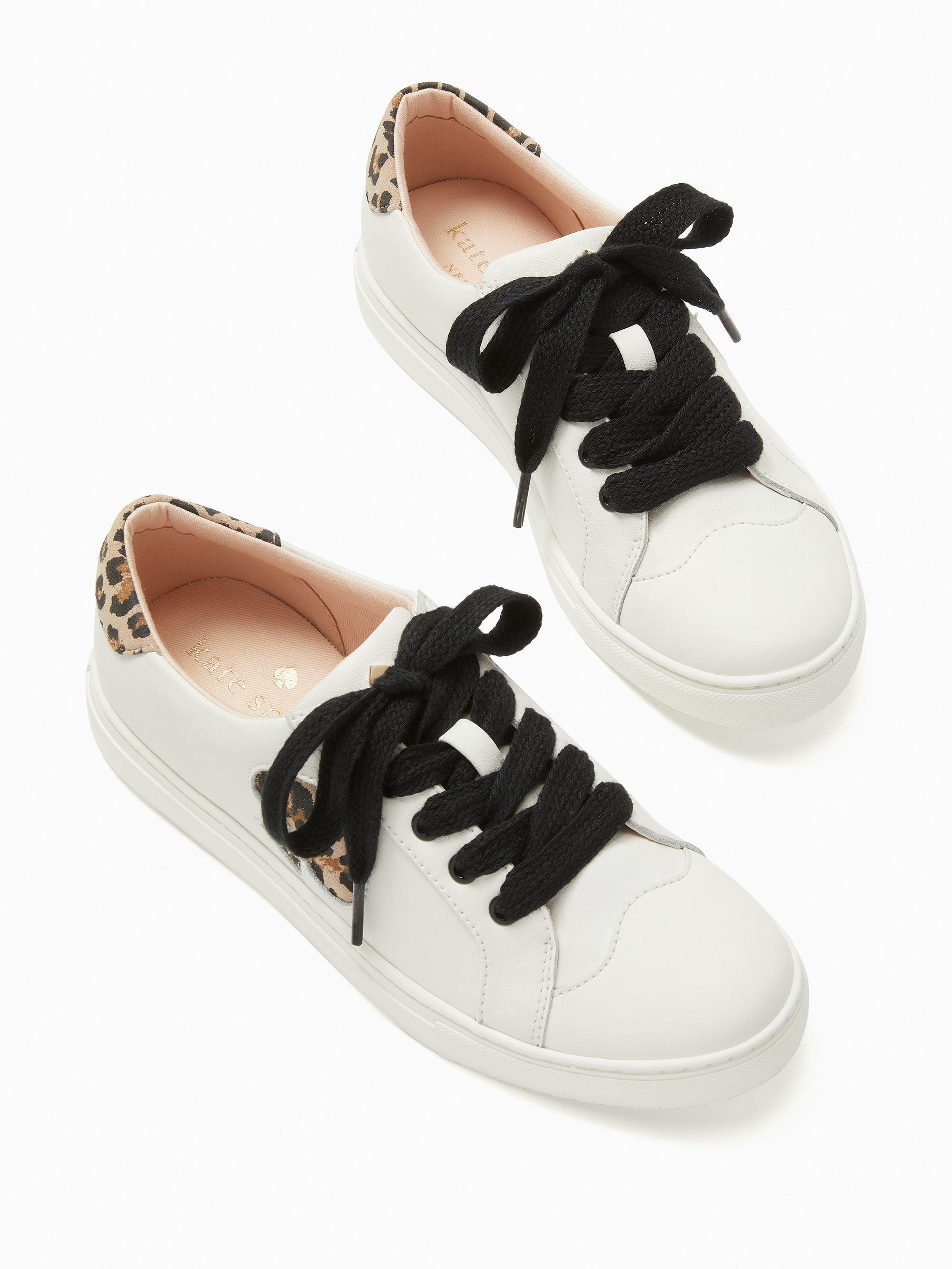 Kate Spade Leather Fez Sneakers, White/leopard Multi - 11 - Lyst