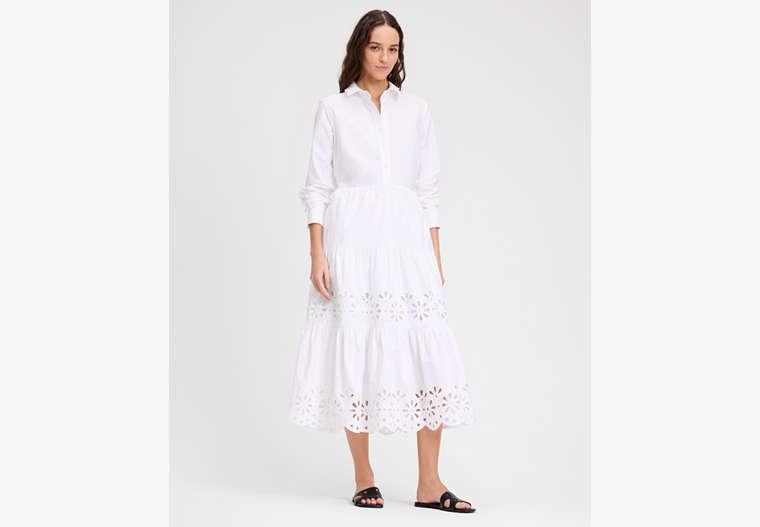 kate spade white shirt dress Kate Spade New York Women's White Utility Shirt Midi Button Dress