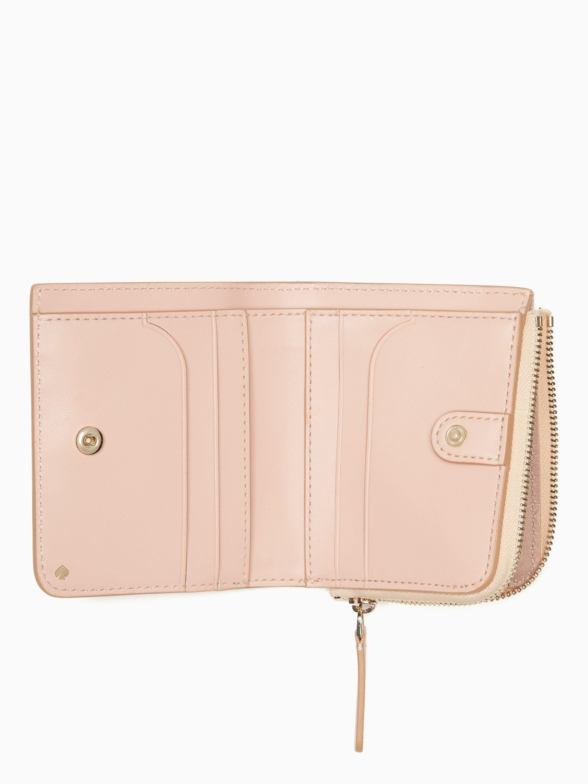 Kate Spade Joeley Boxed Small L-zip Bifold Wallet in Rose Gold 