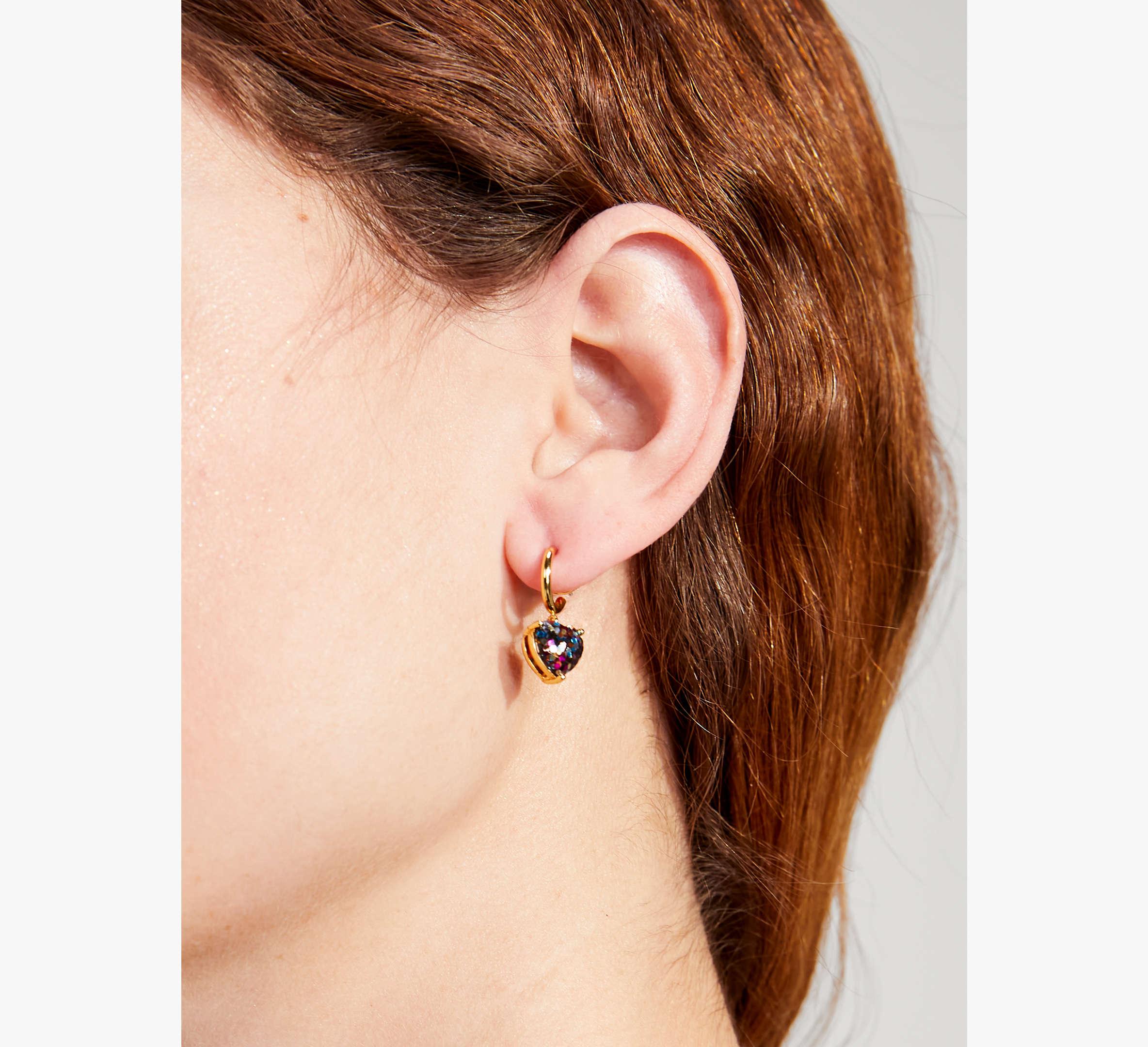 Kate spade sales glitter heart earrings