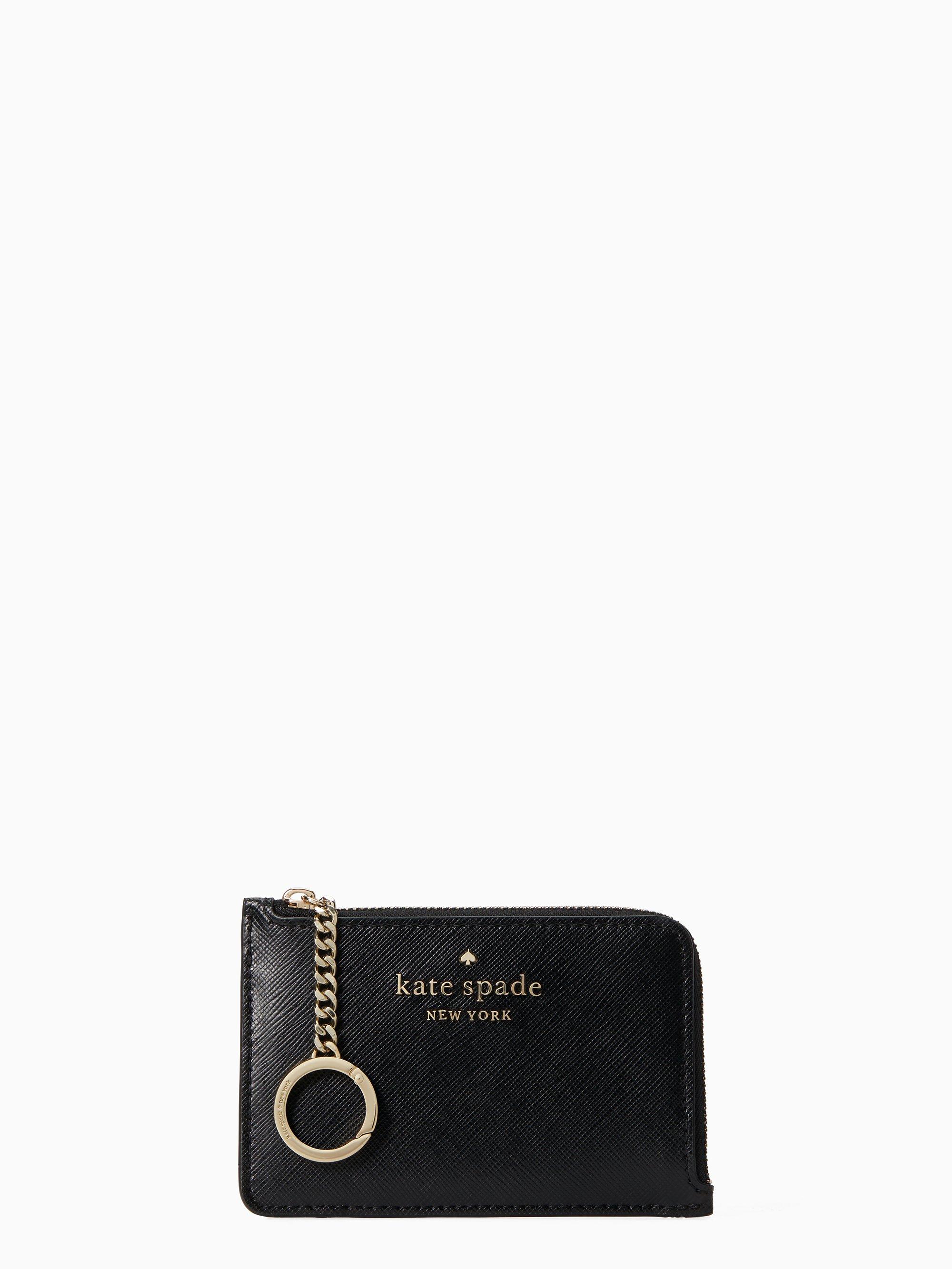 Kate Spade Staci Medium Lzip Card Holder in Black Lyst