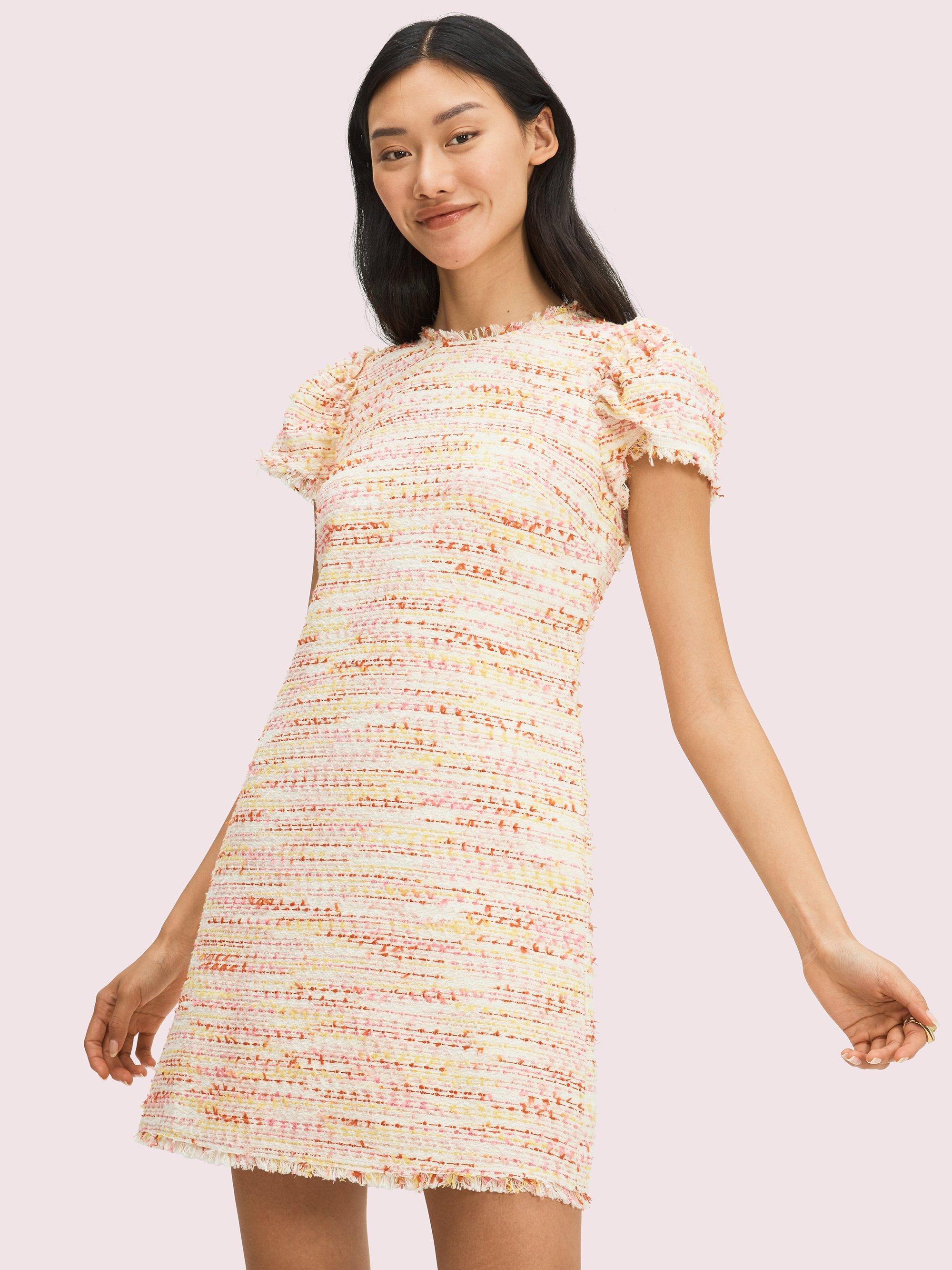 kate spade puff sleeve tweed dress