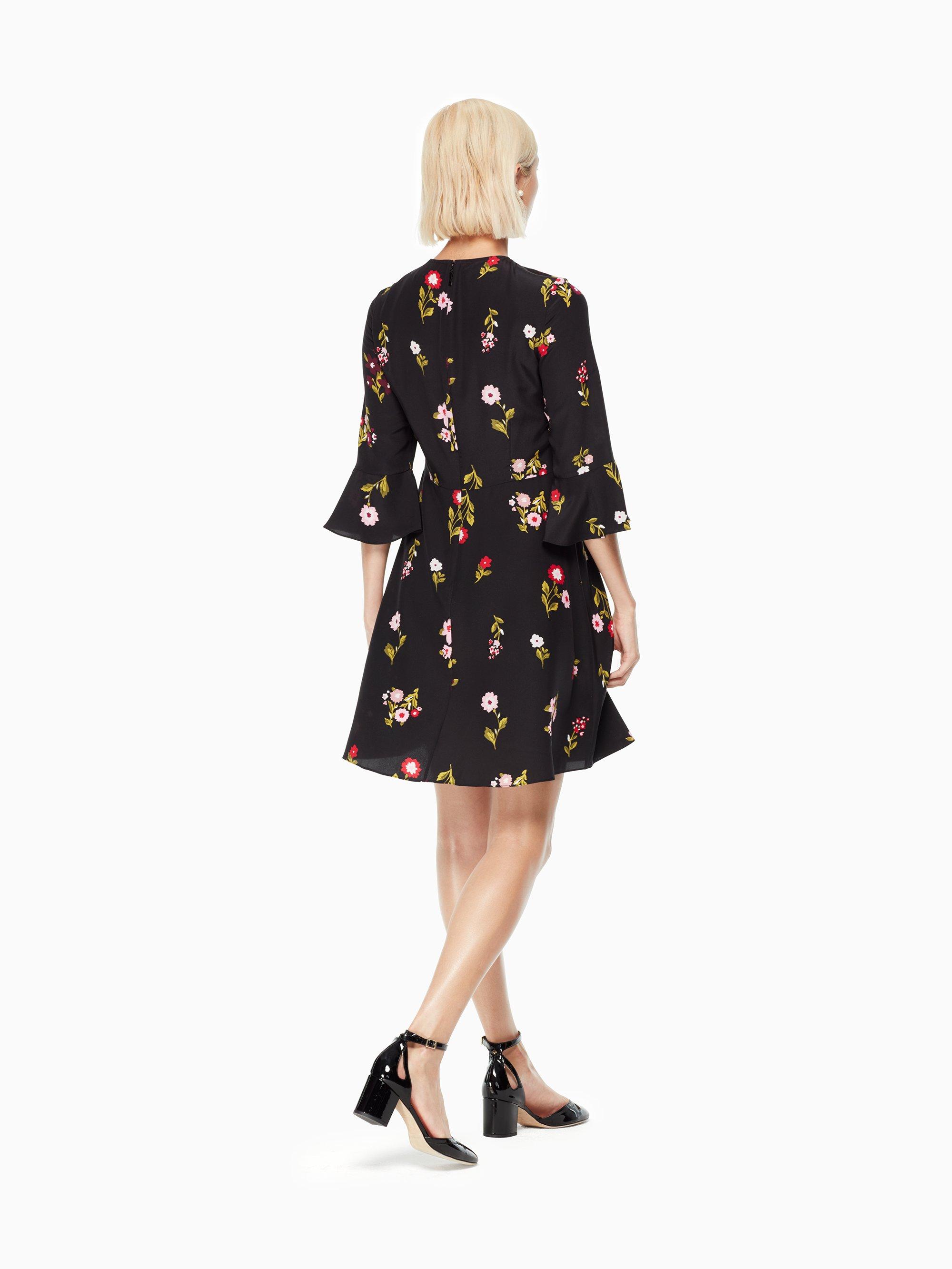 Kate Spade Silk In Bloom Ruffle Dress in Black Lyst