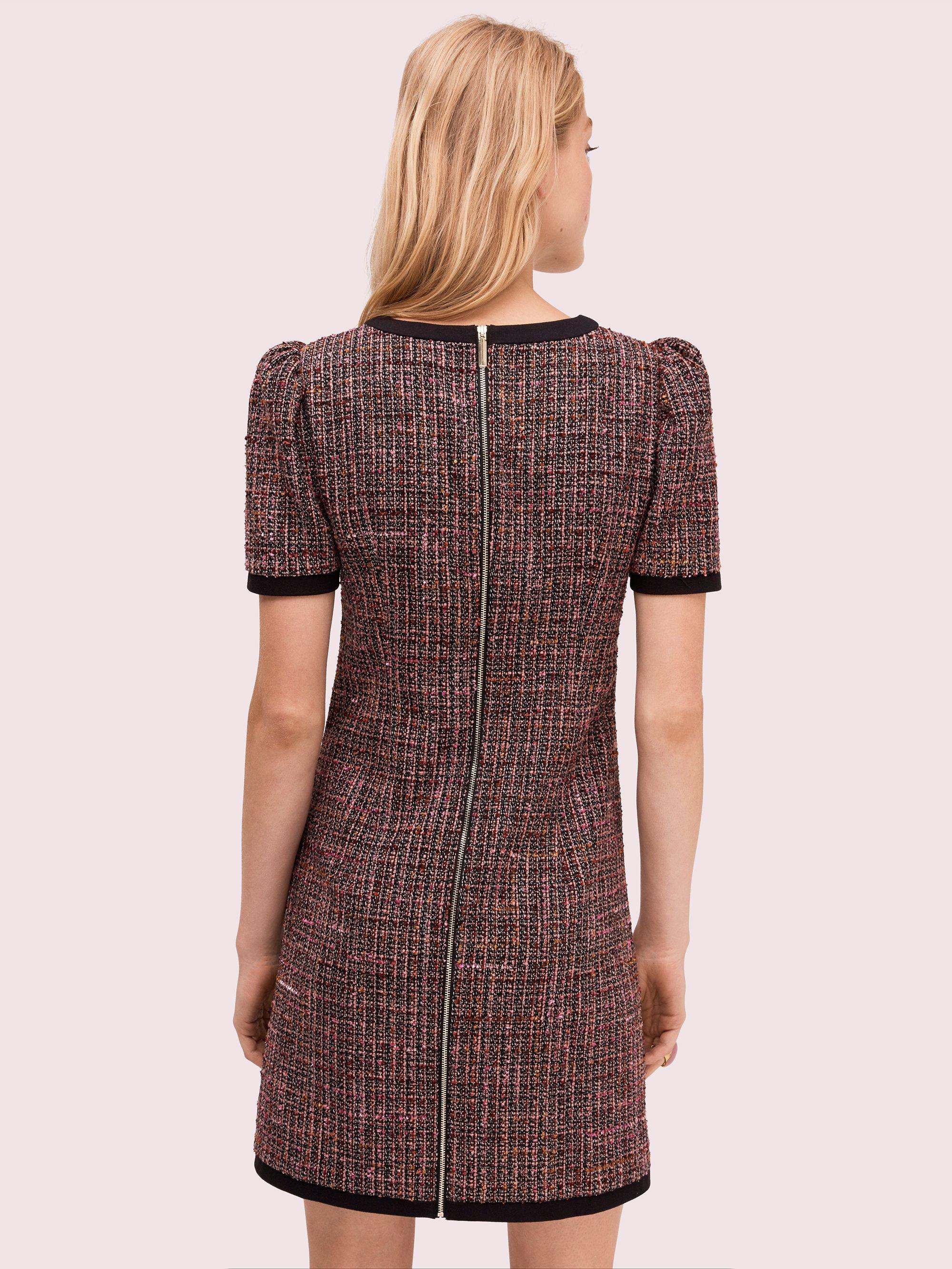 kate spade flutter sleeve tweed dress
