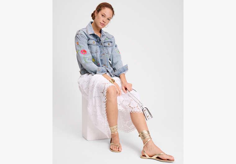 Kate Spade Floral Embroidered Denim Jacket in Blue | Lyst UK