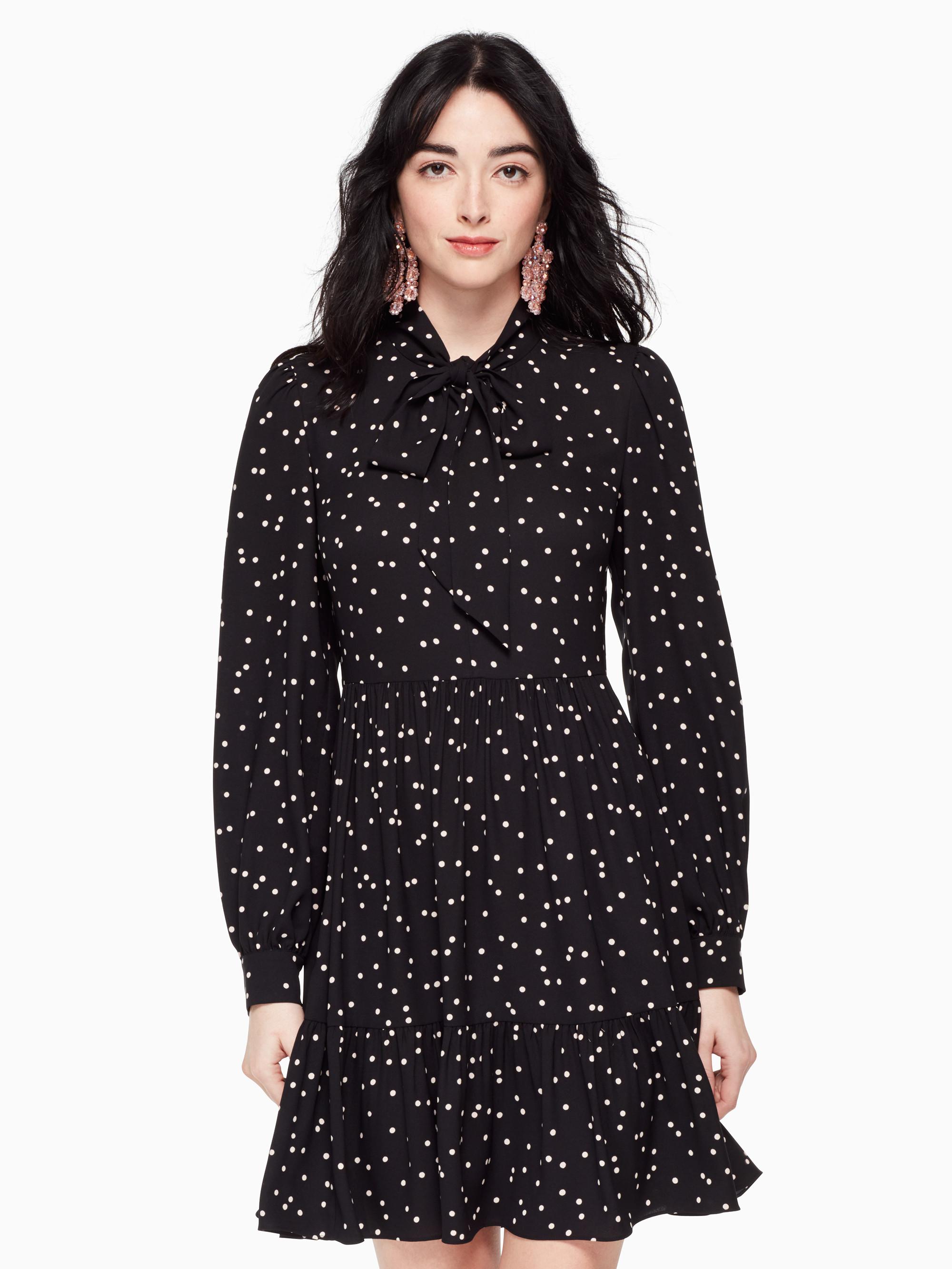 kate spade black polka dot dress