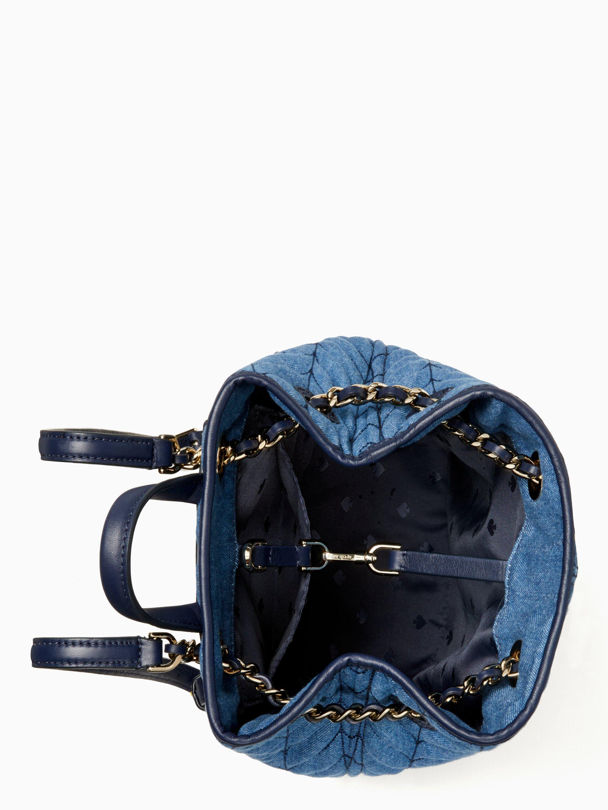 Lyst Kate Spade Briar Lane Quilted Denim Bucket Backpack in Blue