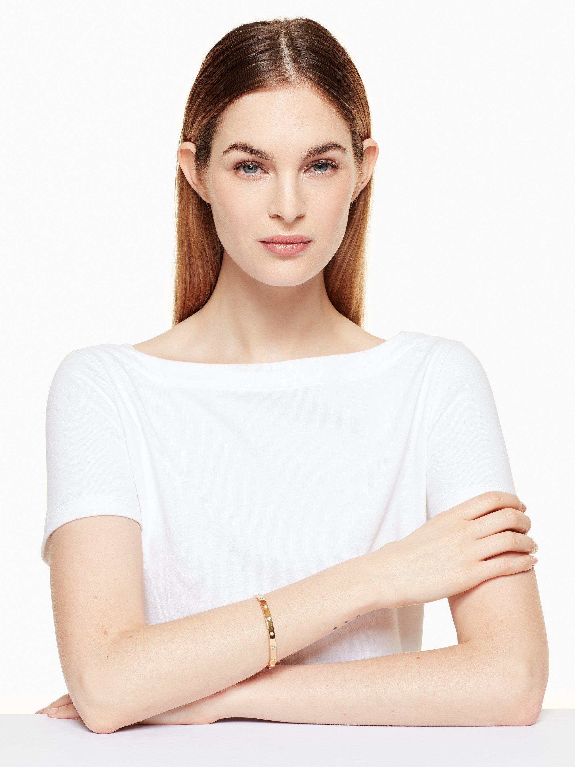 Kate Spade Set In Stone Enamel Stone Hinged Bangle Lyst