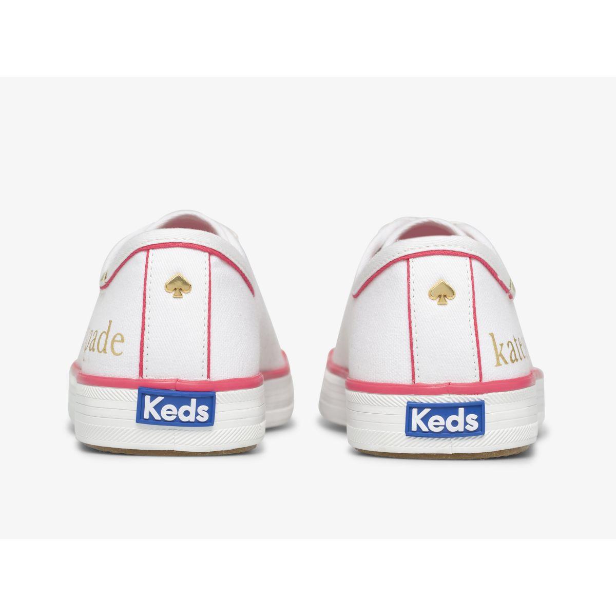 Keds Linen Keds X Kate Spade New York Kickstart Foil Logo in White 