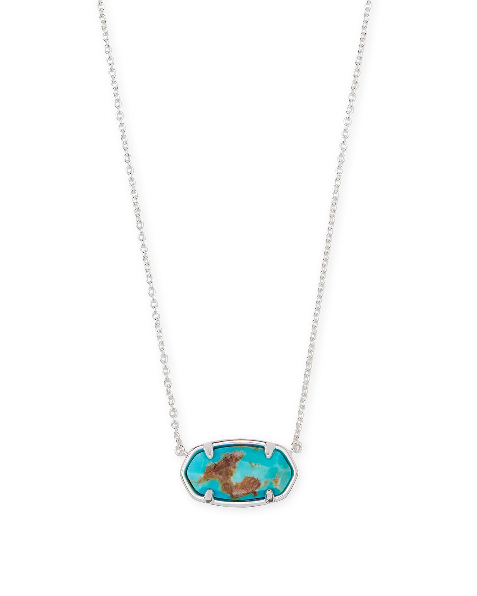 Kendra Scott Elisa Sterling Silver Pendant Necklace in Turquoise