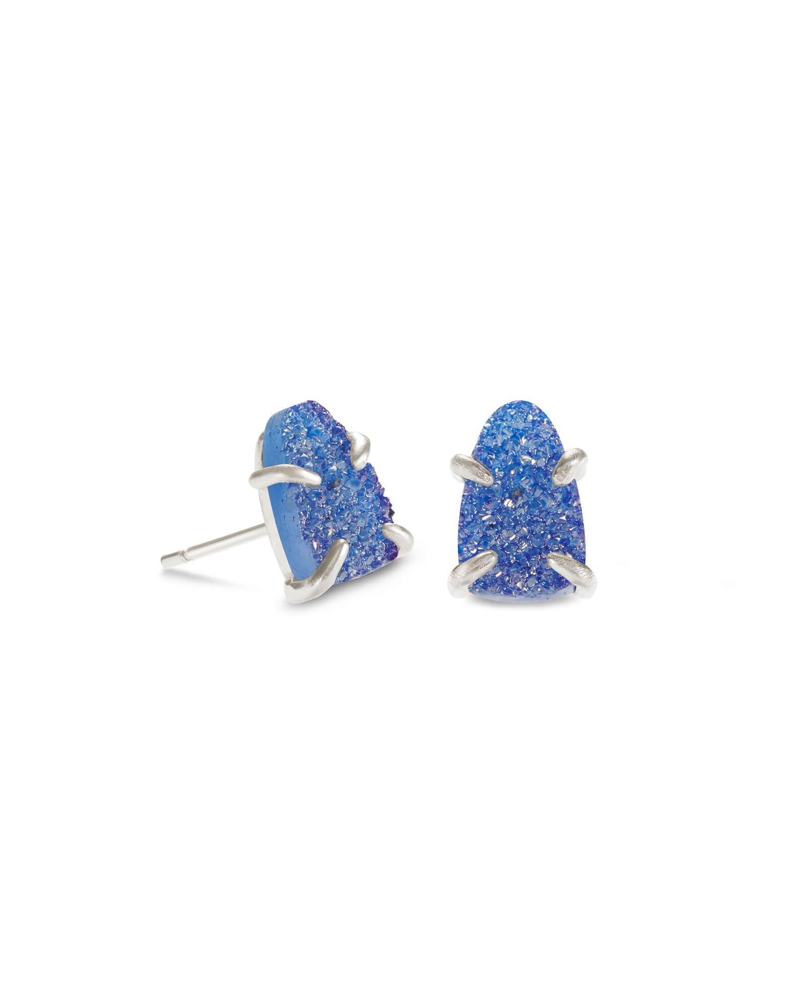 Kendra Scott Harriett Silver Stud Earrings in Blue Lyst
