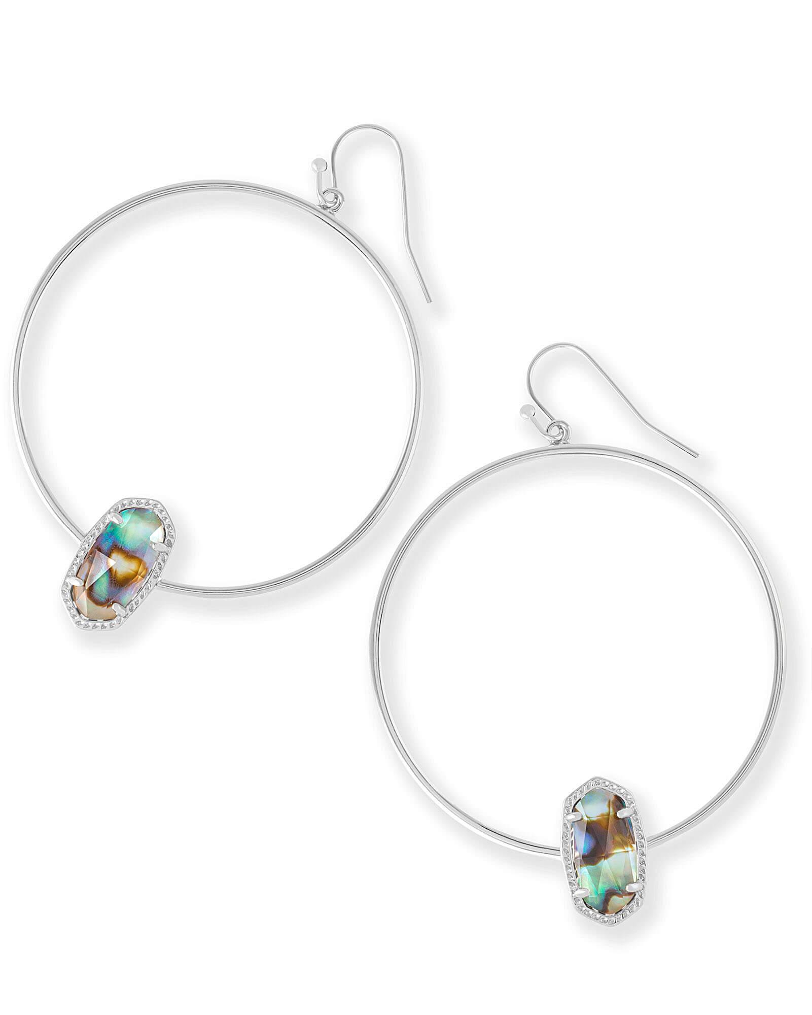 Kendra Scott Elora Silver Hoop Earrings in Metallic Lyst