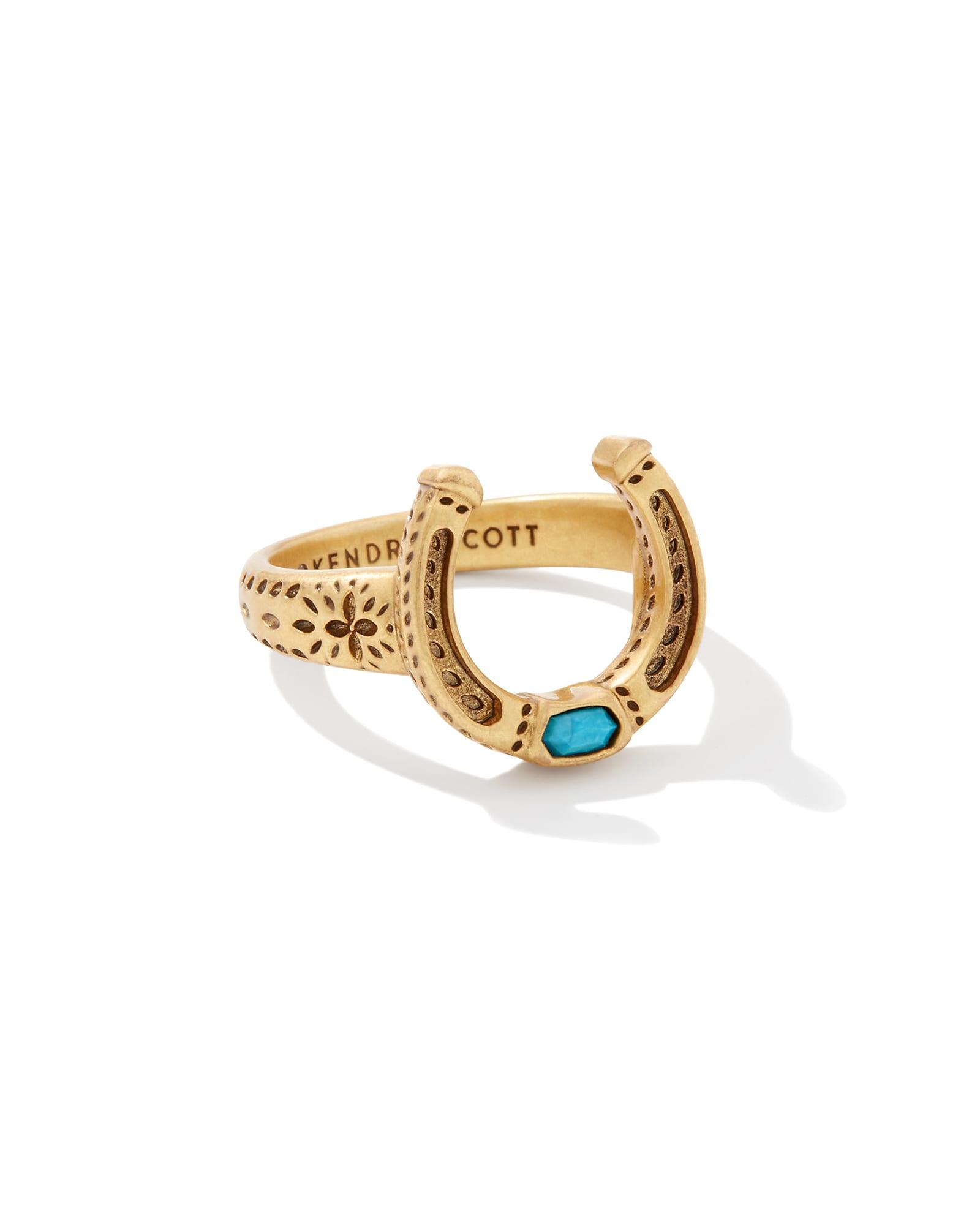 Kendra Scott Noble Vintage Gold Horseshoe Cocktail Ring In White Lyst Kendra Scott Noble Vintage Gold Horseshoe Cocktail Ring In White Lyst