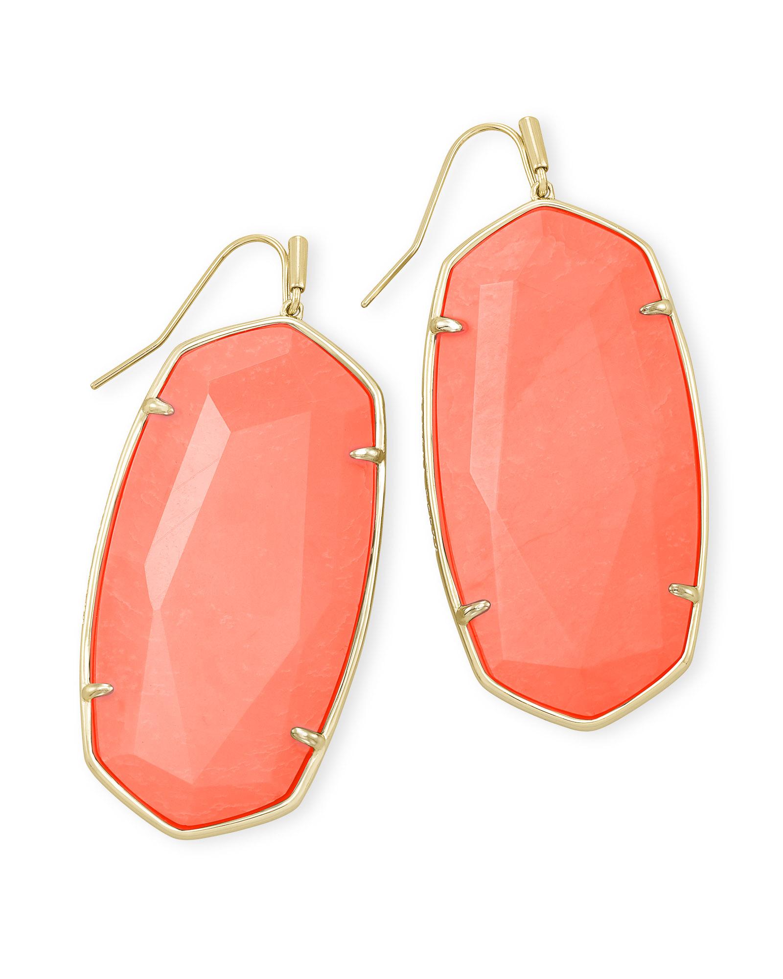Kendra Scott Faceted Danielle Gold Statement Earrings in Orange Lyst