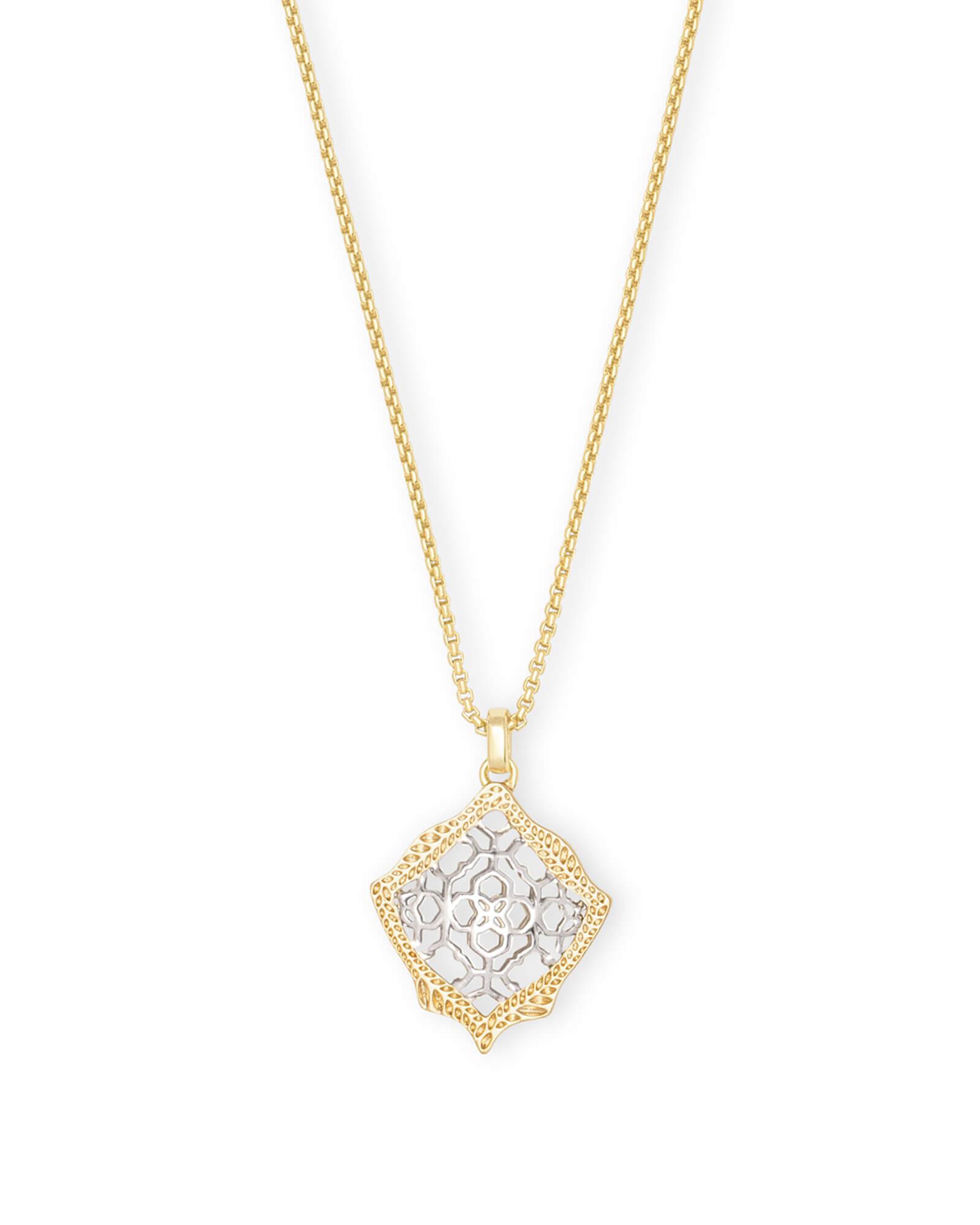 Kendra Scott Kacey Gold Long Pendant Necklace In Silver Filigree Mix in Metallic Lyst
