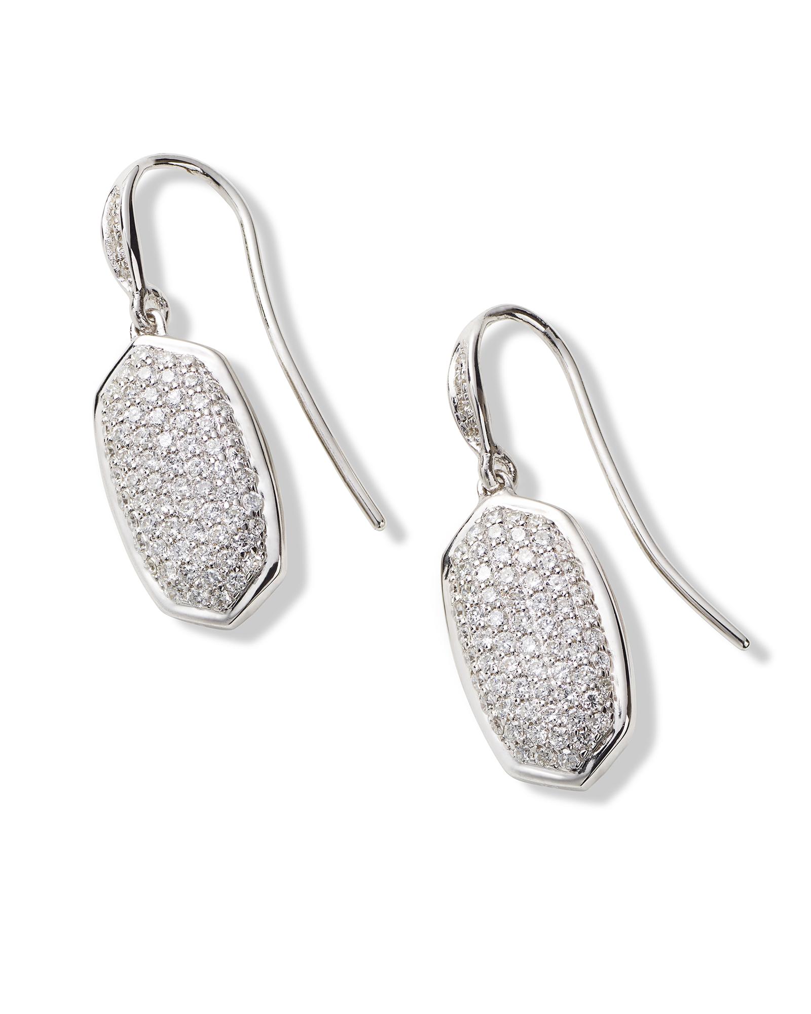 Kendra Scott Lee Diamond & White Gold Drop Earrings Lyst