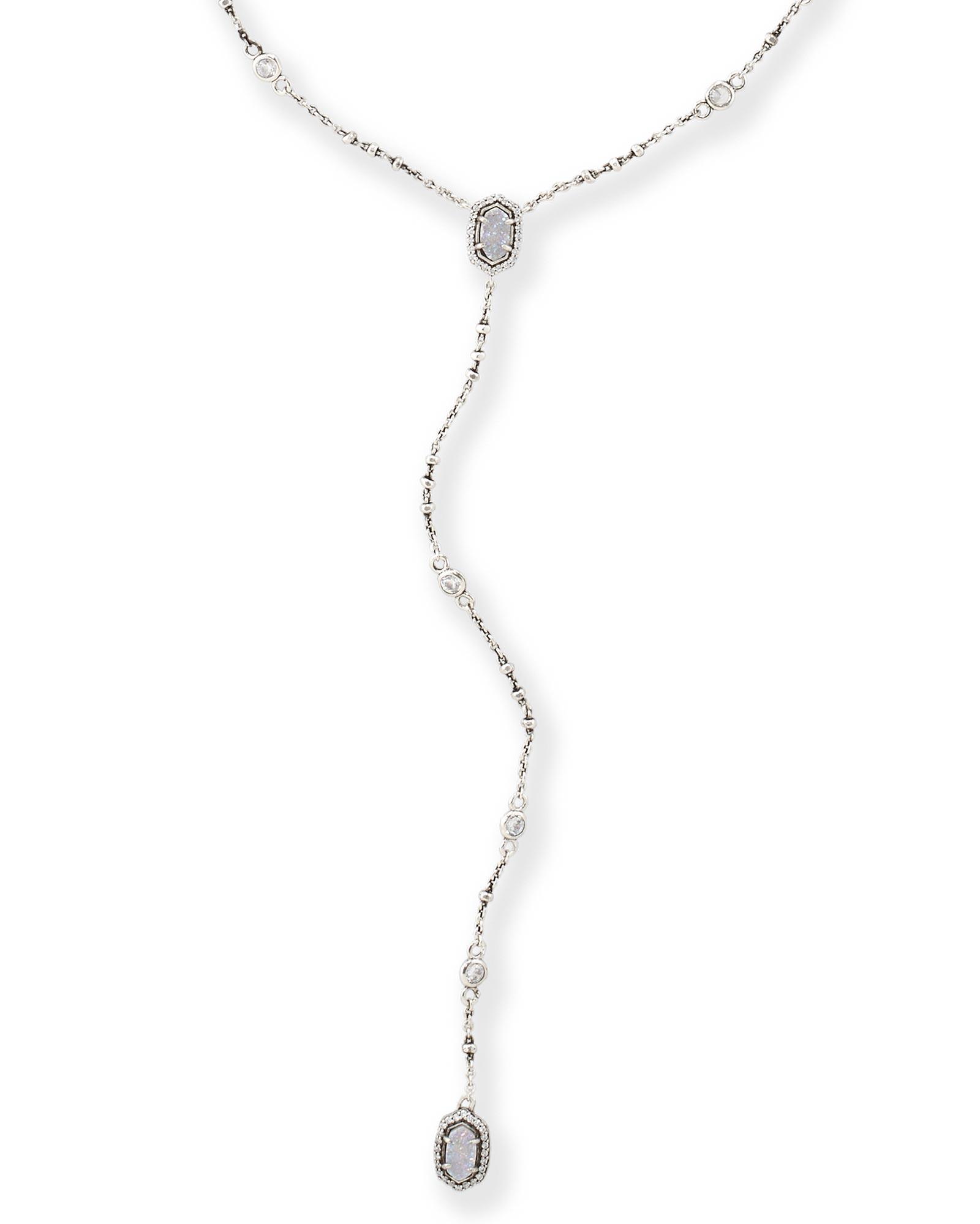 kendra scott Antique Silver Claudia Lariat Necklace In Antique Silver