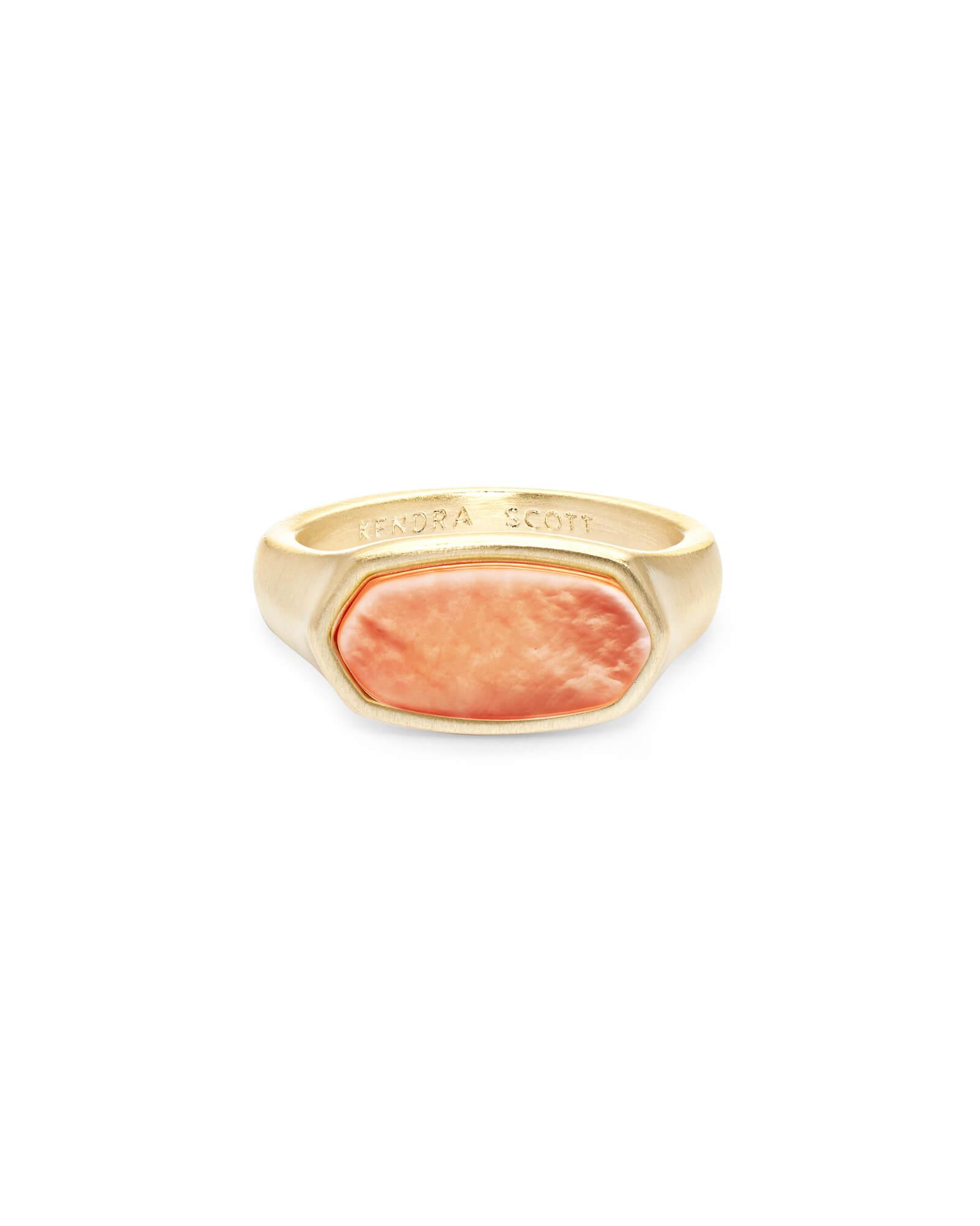 Kendra Scott Mel Gold Cocktail Ring in Peach Pearl (Metallic) Lyst