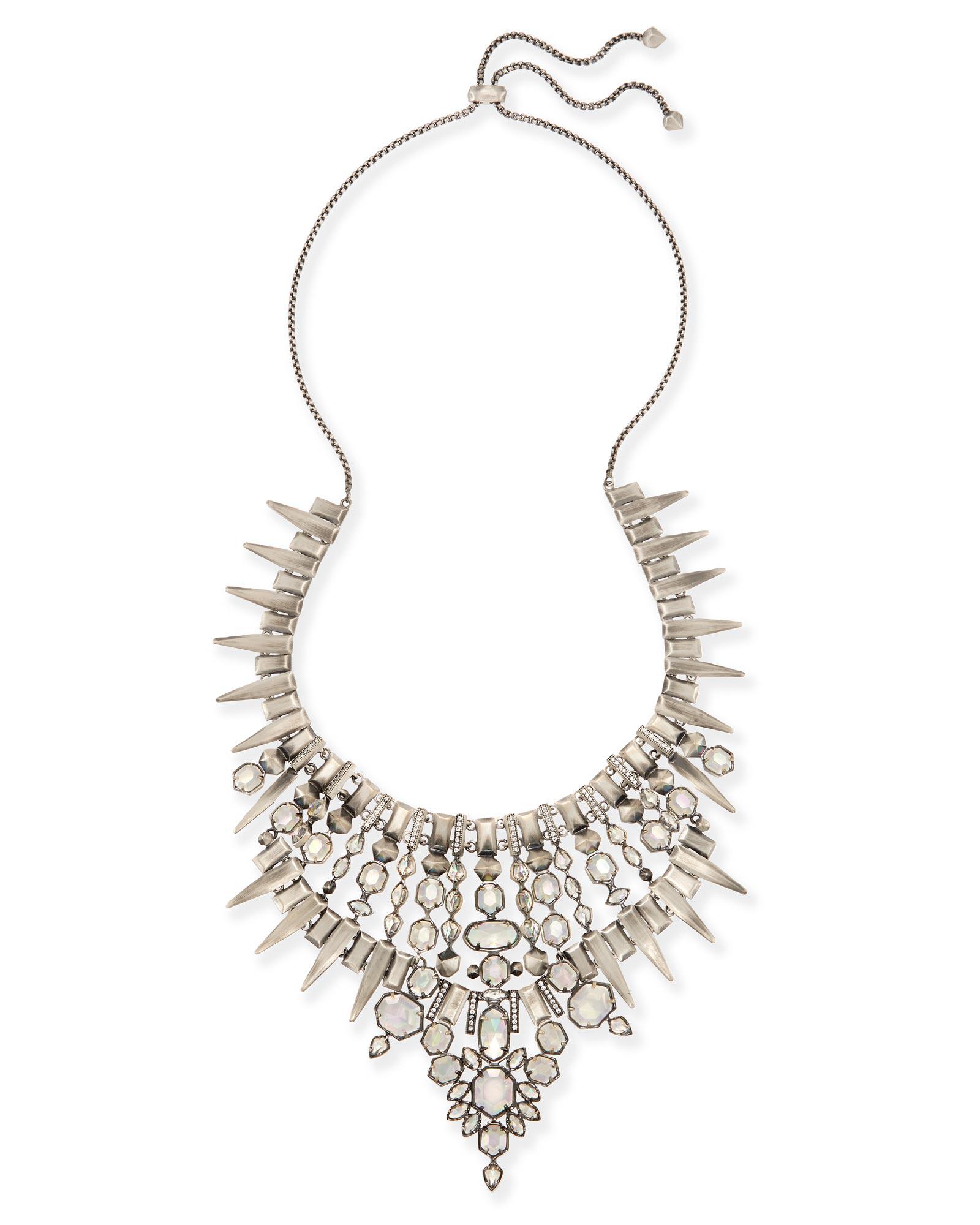 Lyst Kendra Scott Seraphina Statement Necklace In Antique Silver Gallery