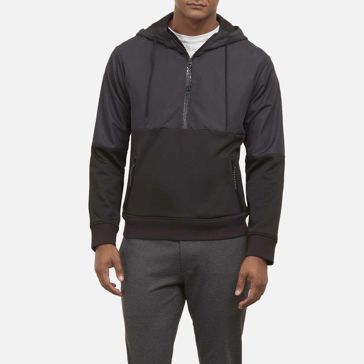 Cole Hybrid Halfzip Pullover Hoodie in Black for Men Lyst